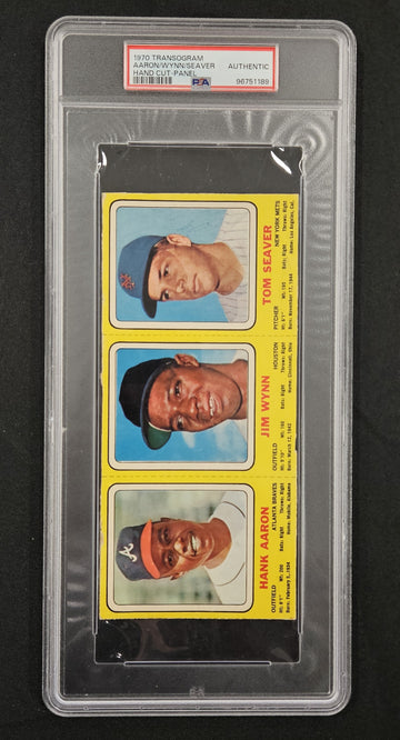 1970 Transogram Hank Aaron/Jim Wynn/Tom Seaver Hand Cut-Panel PSA Authentic