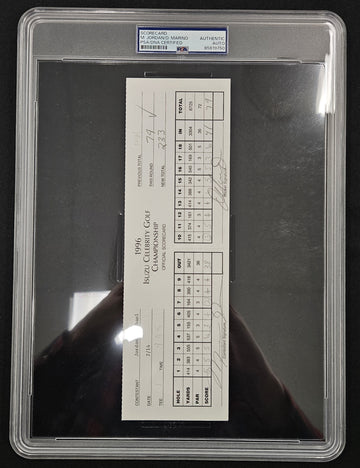 1996 Michael Jordan/Dan Marino Signed Autographed Golf Score Card PSA Authentic