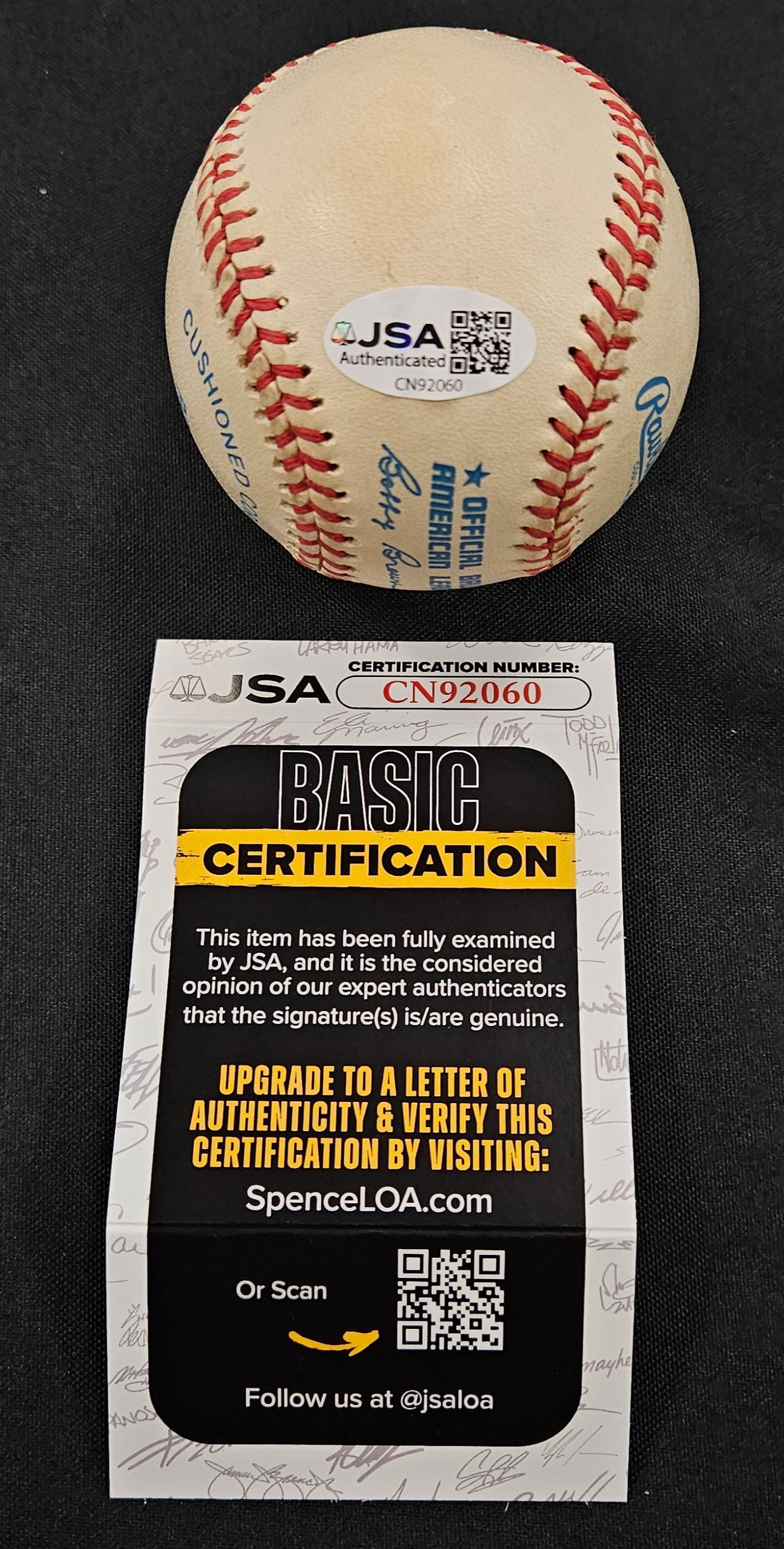 Nolan Ryan Signed Autographed Rawlings OAL Baseball JSA Authentic