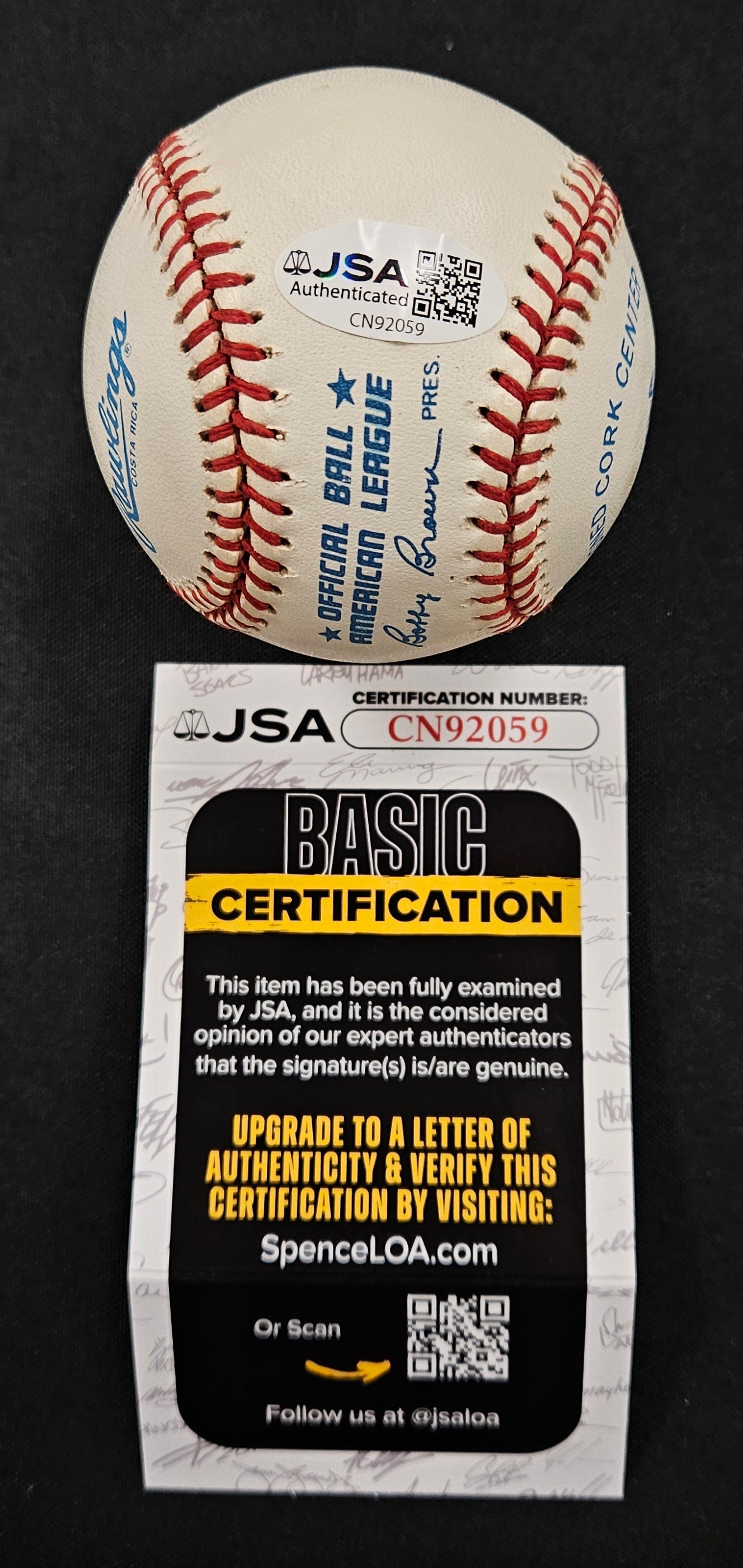 Brooks Robinson Signed Autographed Rawlings OAL Baseball JSA Authentic