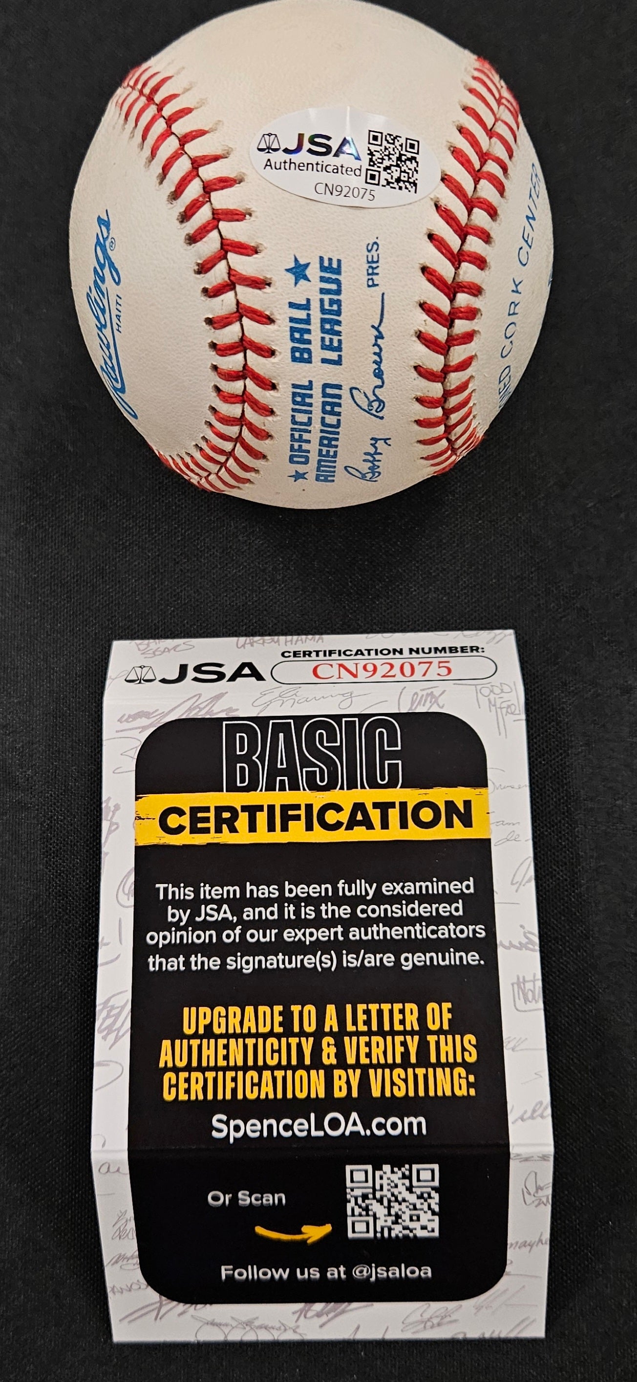 Sparky Anderson Signed Autographed Rawlings OAL Baseball JSA Authentic