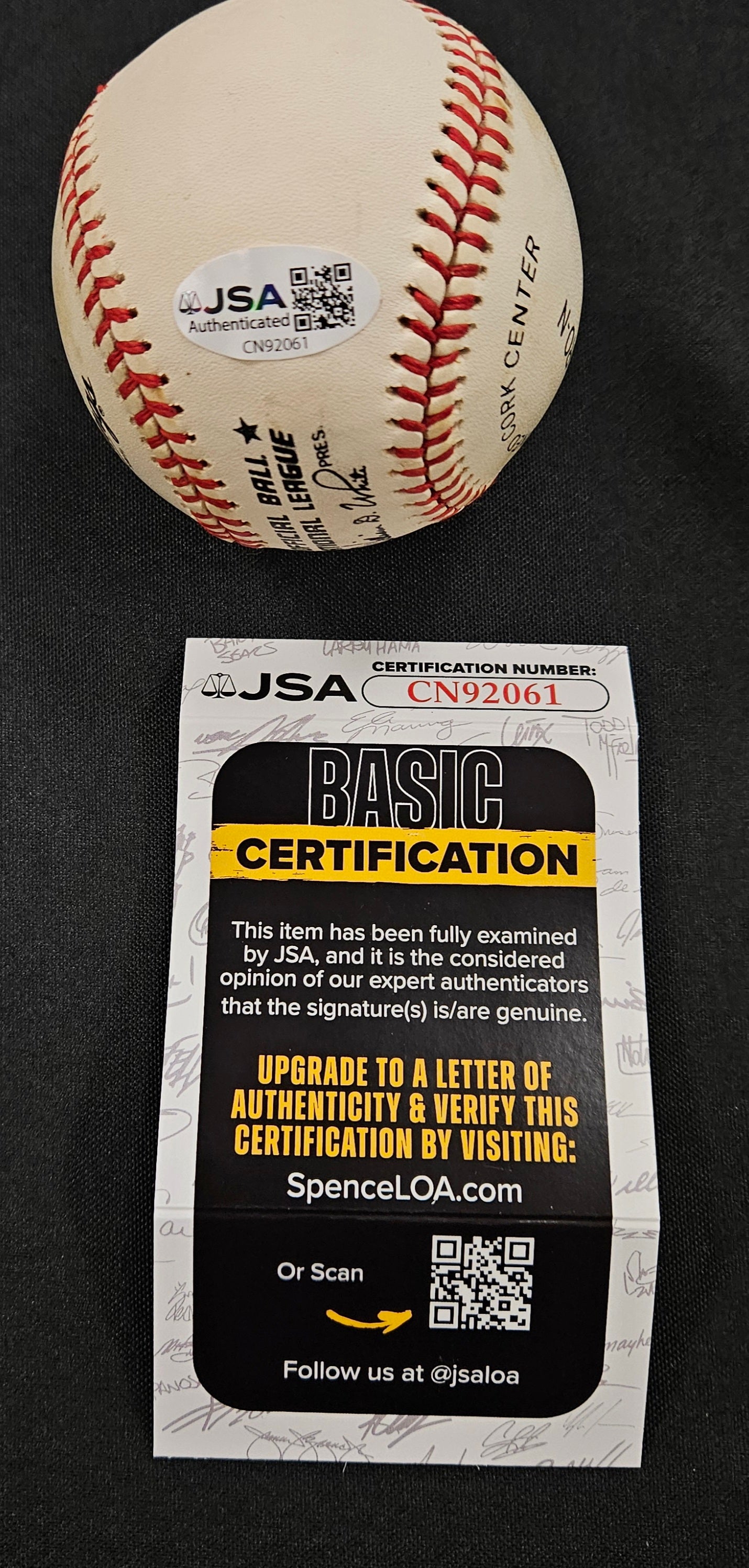 Juan Marichal Signed Autographed Rawlings ONL Baseball JSA Authentic