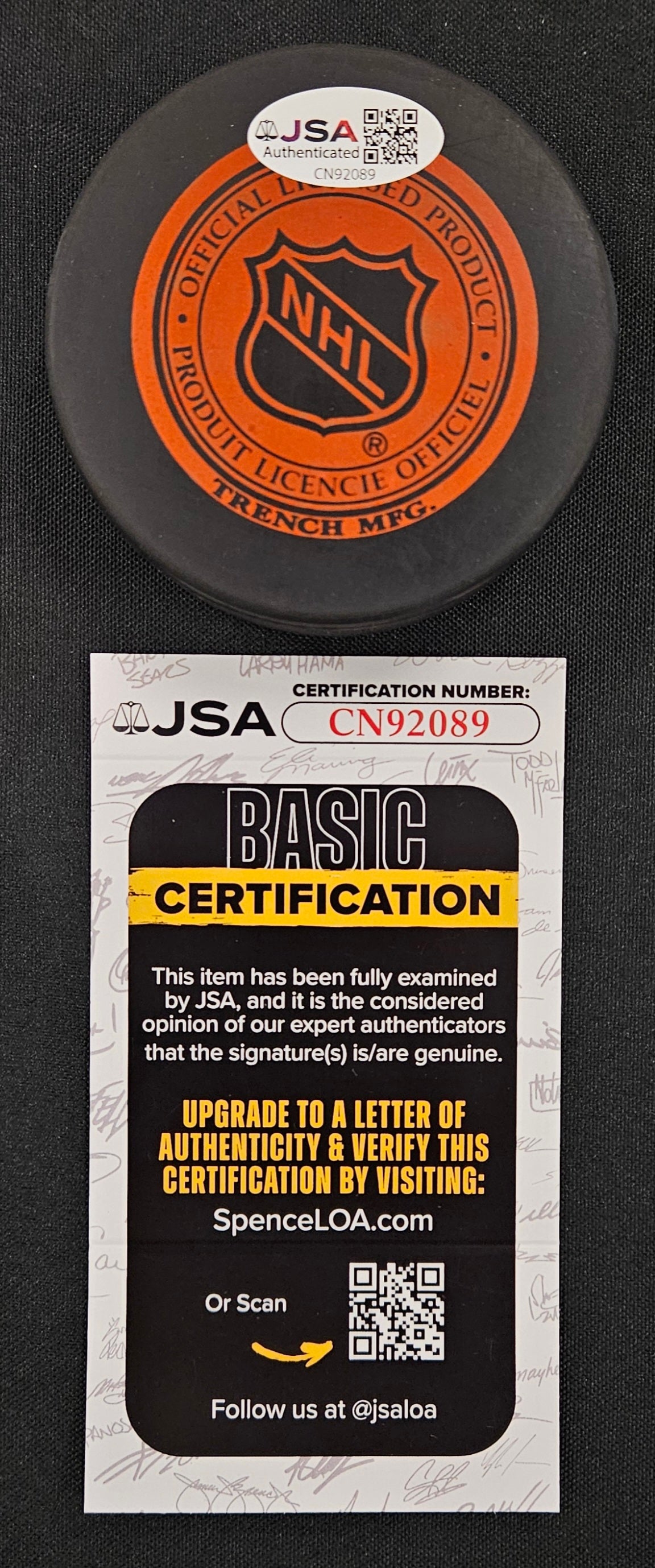 Gordie Howe Signed Autographed NHL Puck JSA Authentic *990