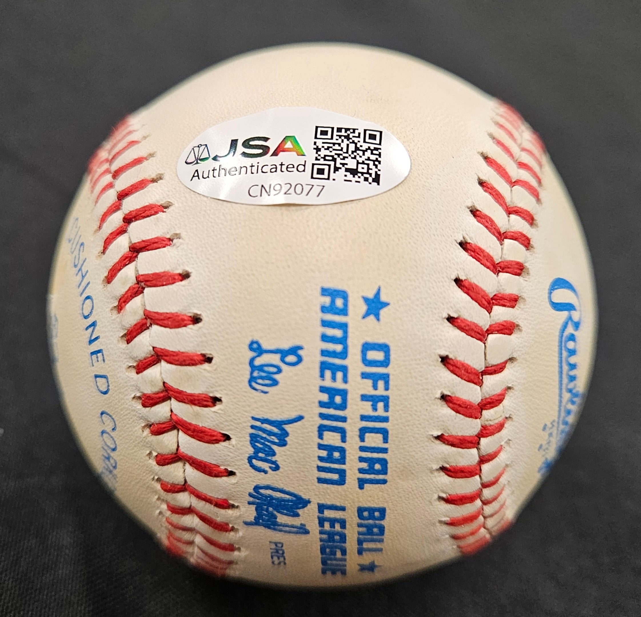 Kirk Gibson Signed Autographed Rawlings OAL Baseball JSA Authentic