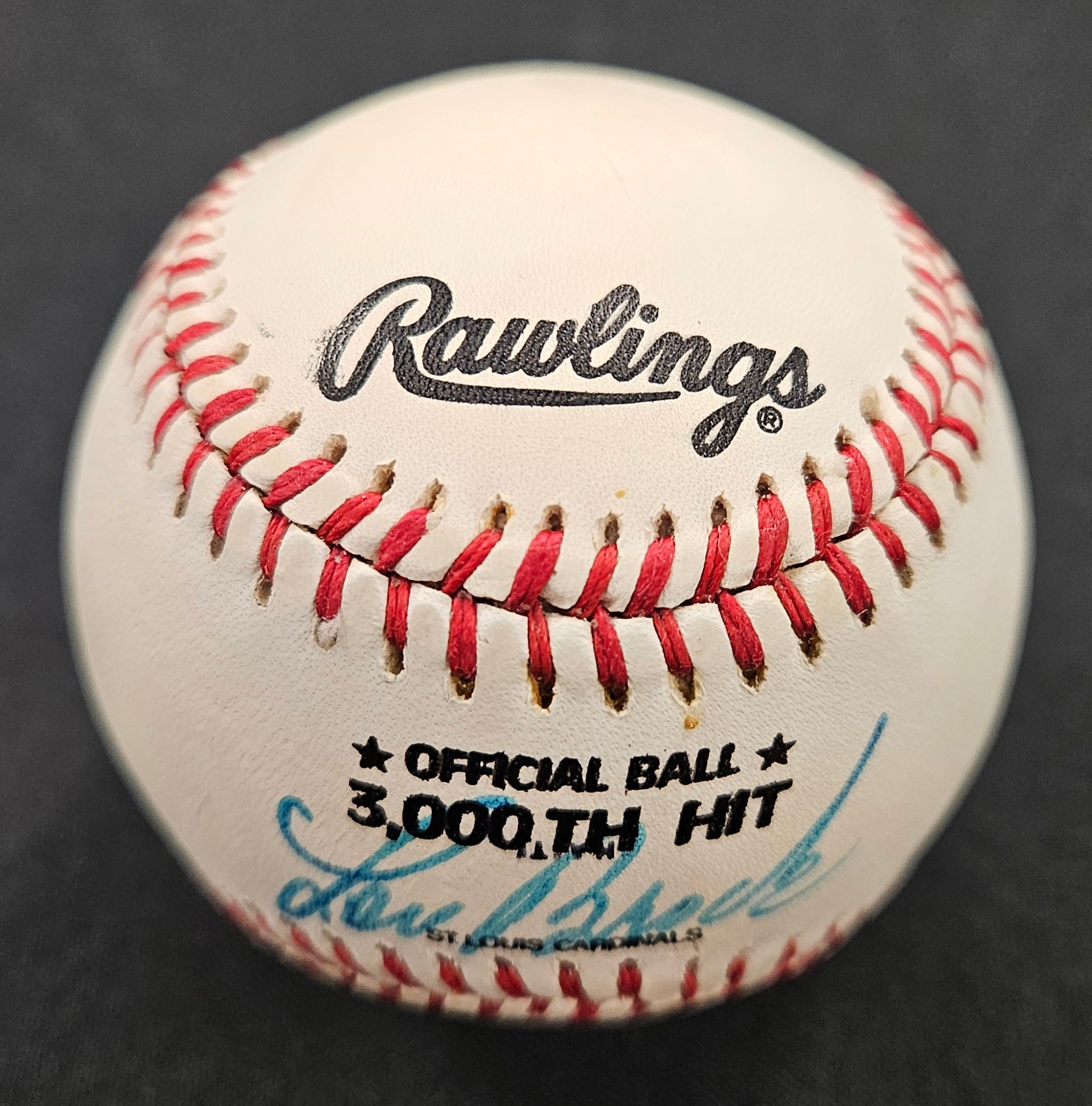 Lou Brock Signed Autographed 3000th Hit Rawlings Baseball JSA Authentic