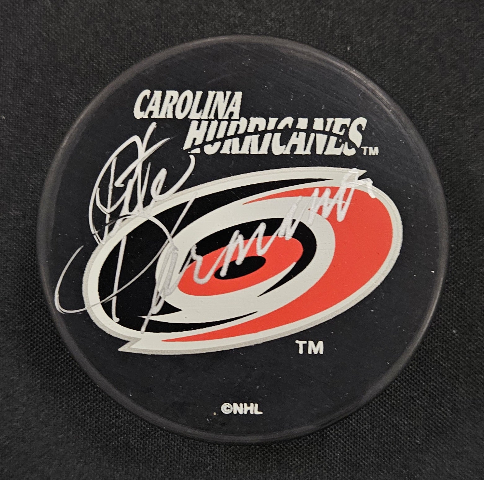 Peter Karamos Signed Hurricanes (Owner) Puck JSA Authentic