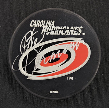 Peter Karamos Signed Hurricanes (Owner) Puck JSA Authentic
