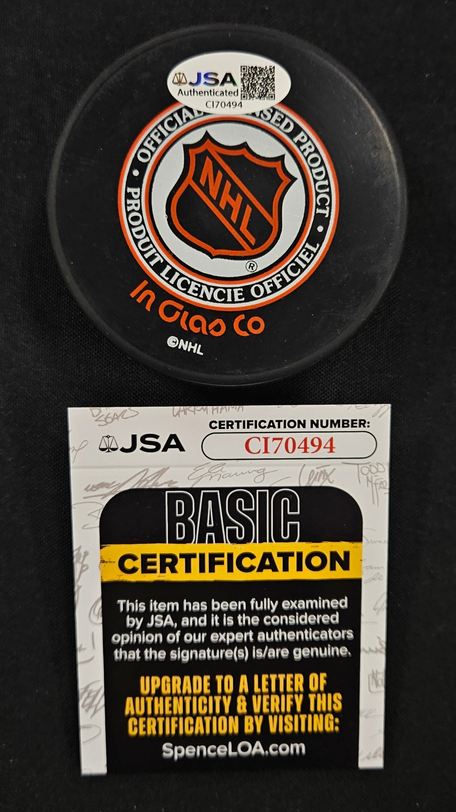 Peter Karamos Signed Hurricanes (Owner) Puck JSA Authentic