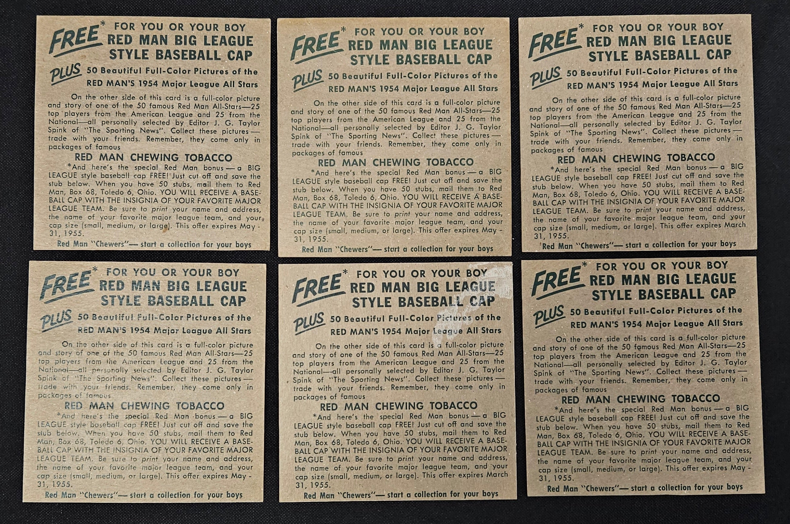 1954 Red Man Lot Of 26 No Tabs Low Grade