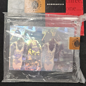 1991-92 Upper Deck Michael Jordan Scoring Hologram 2 Card Uncut Panel #AW1 UDA