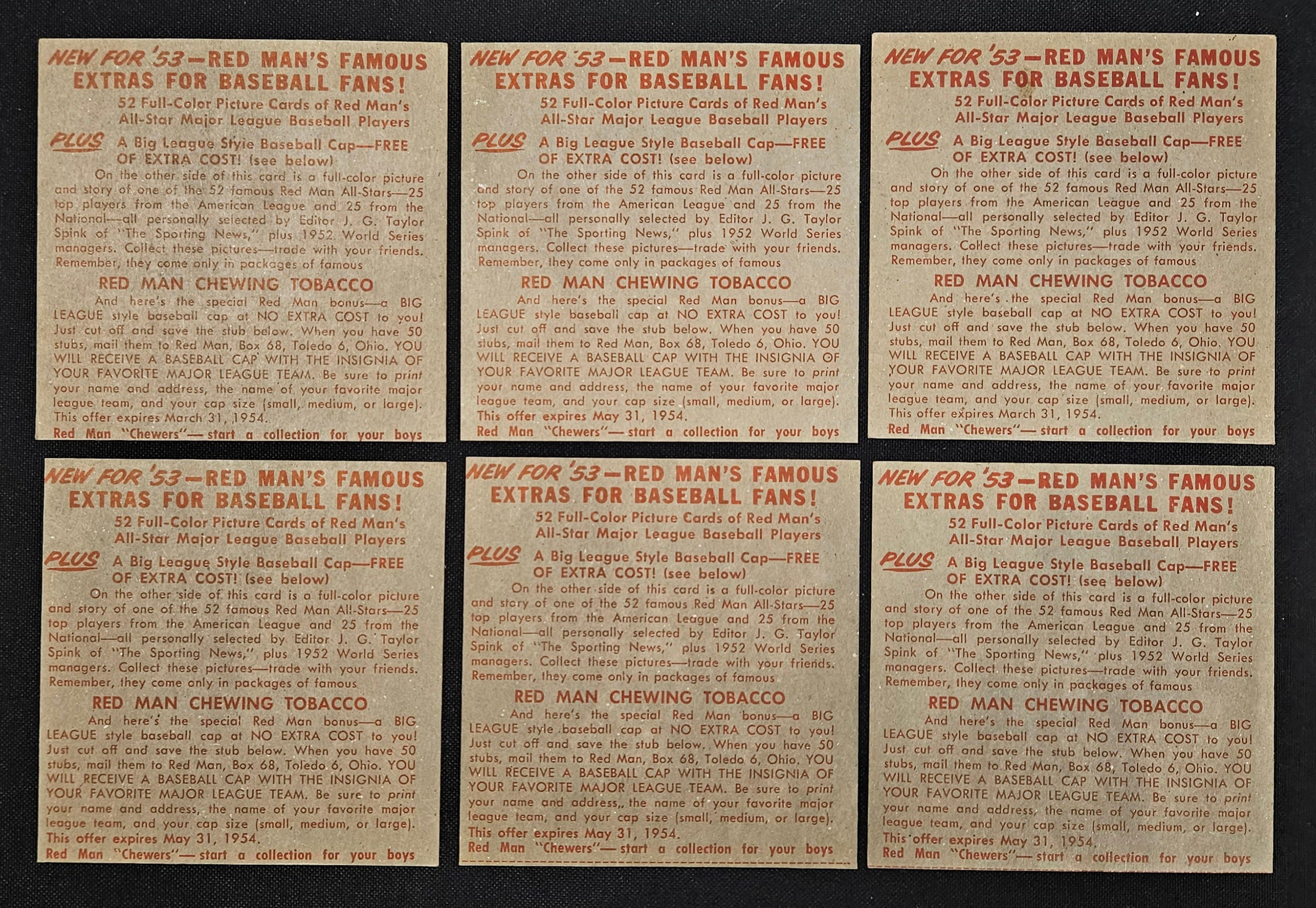 1953 Red Man Lot Of 17 No Tabs Low Grade