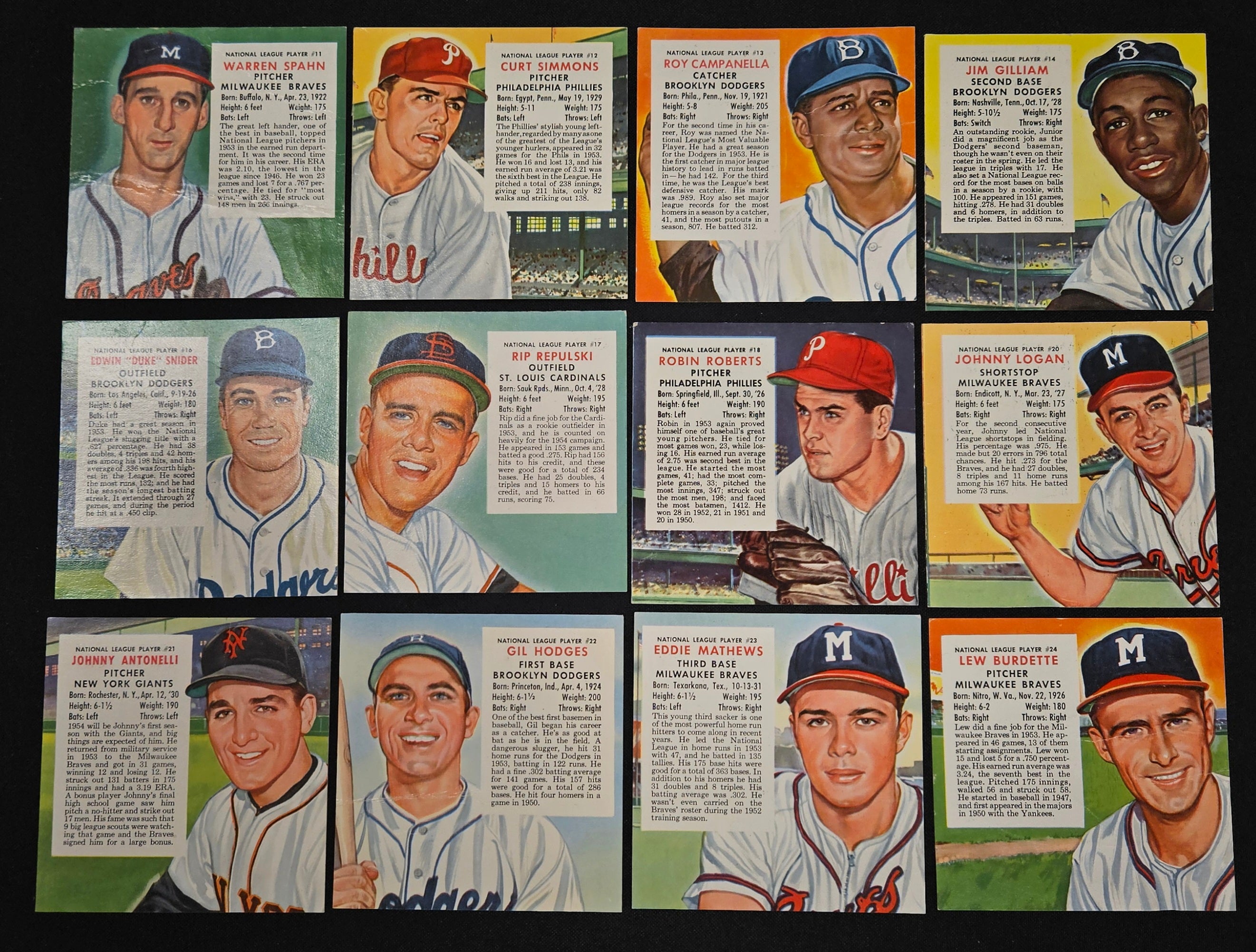 1954 Red Man Near Complete Set 36/50 No Tabs Low Grade