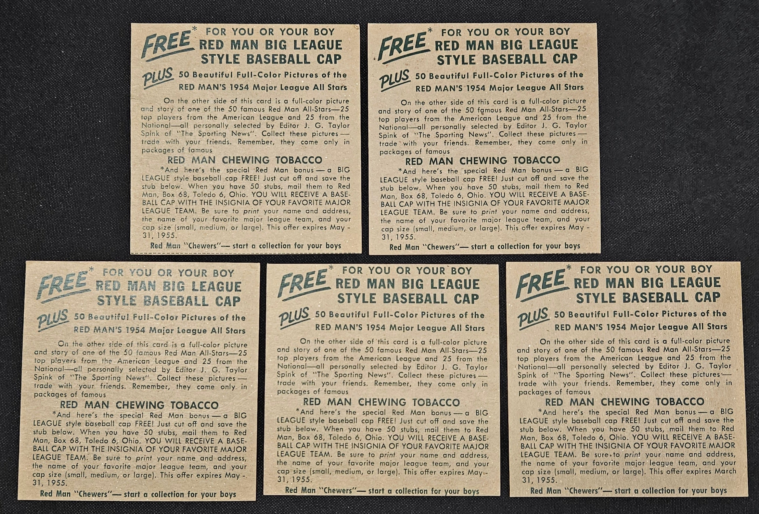 1954 Red Man Lot Of 14 Different No Tabs Low Grade