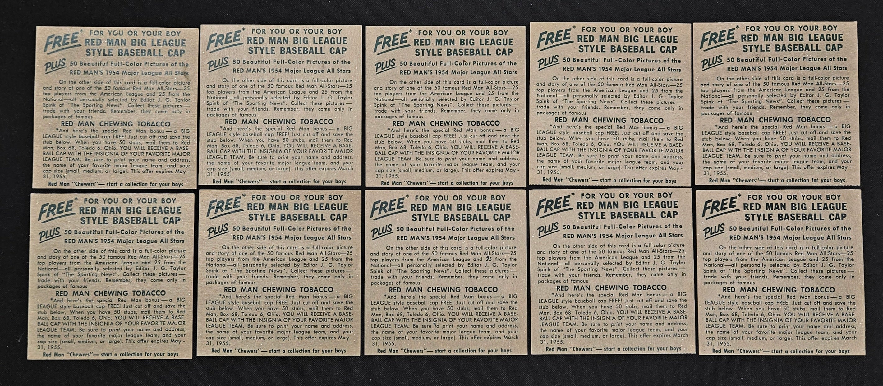 1954 Red Man Lot Of 25 Different No Tabs Low Grade