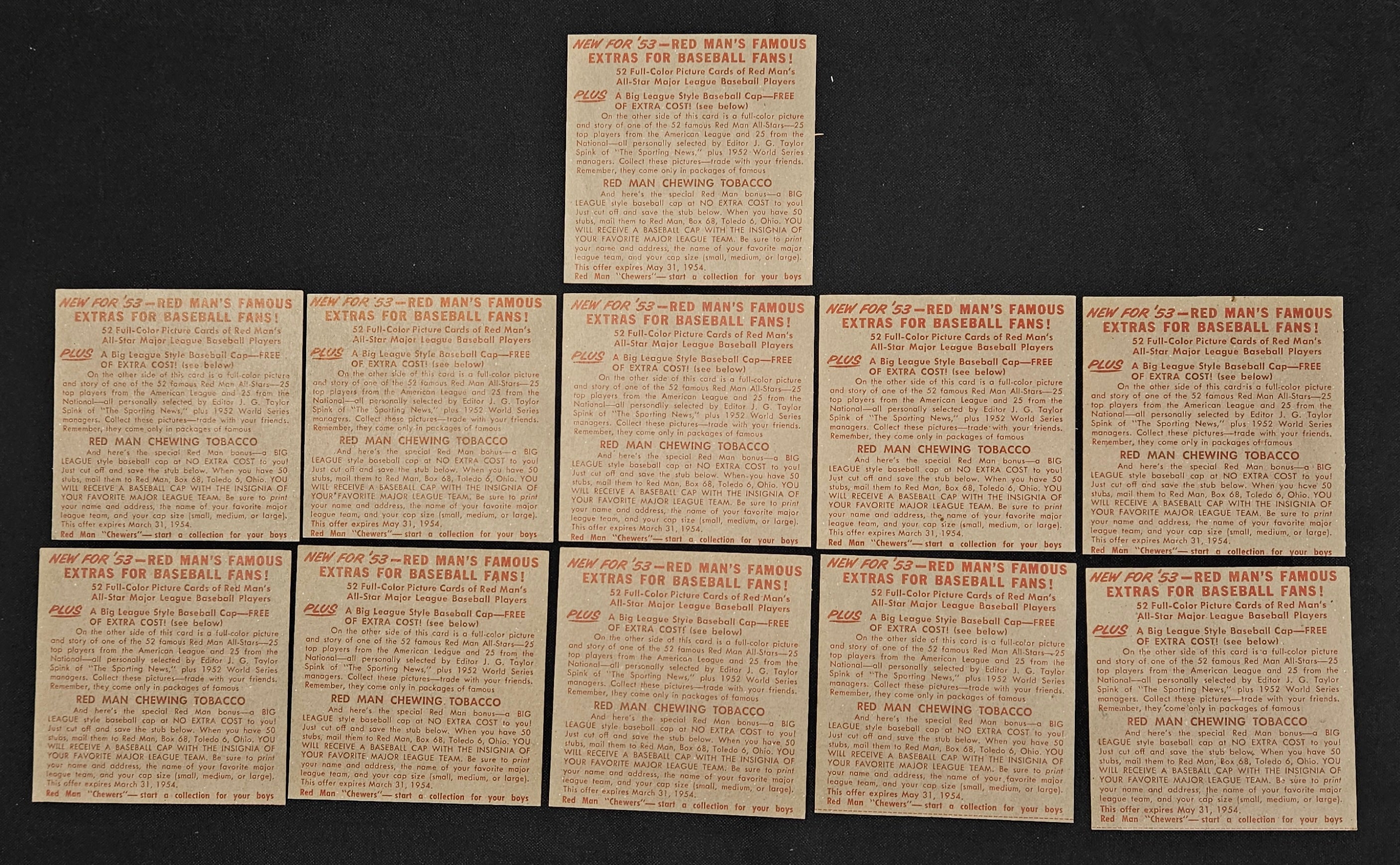 1953 Red Man Lot Of 26 Different No Tabs Low Grade
