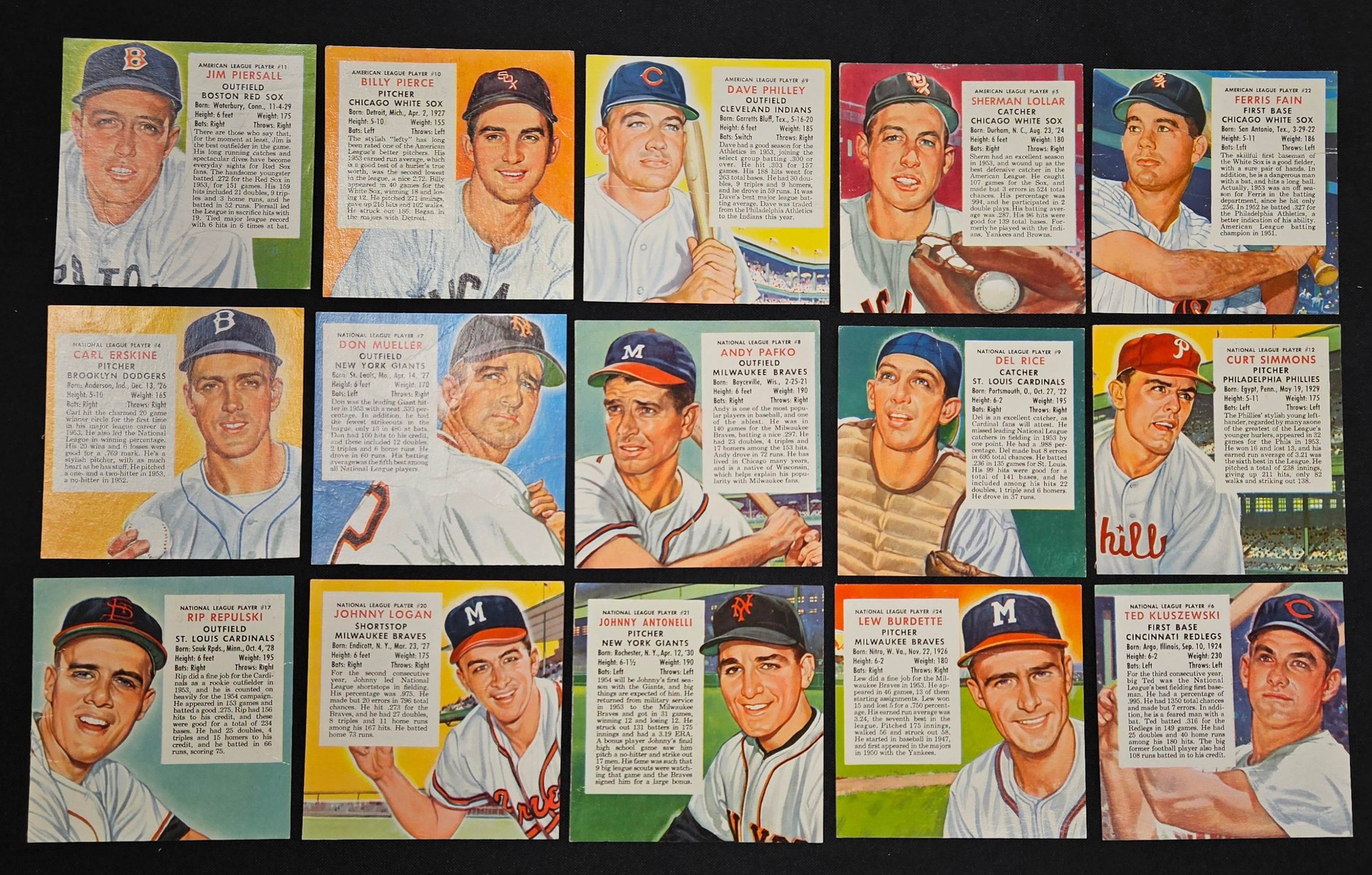 1954 Red Man Near Complete Set 39/50 No Tabs Low Grade