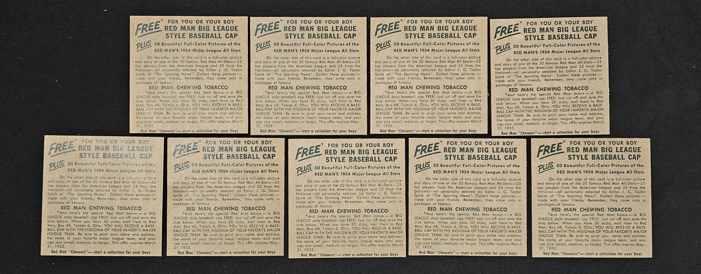 1954 Red Man Near Complete Set 39/50 No Tabs Low Grade