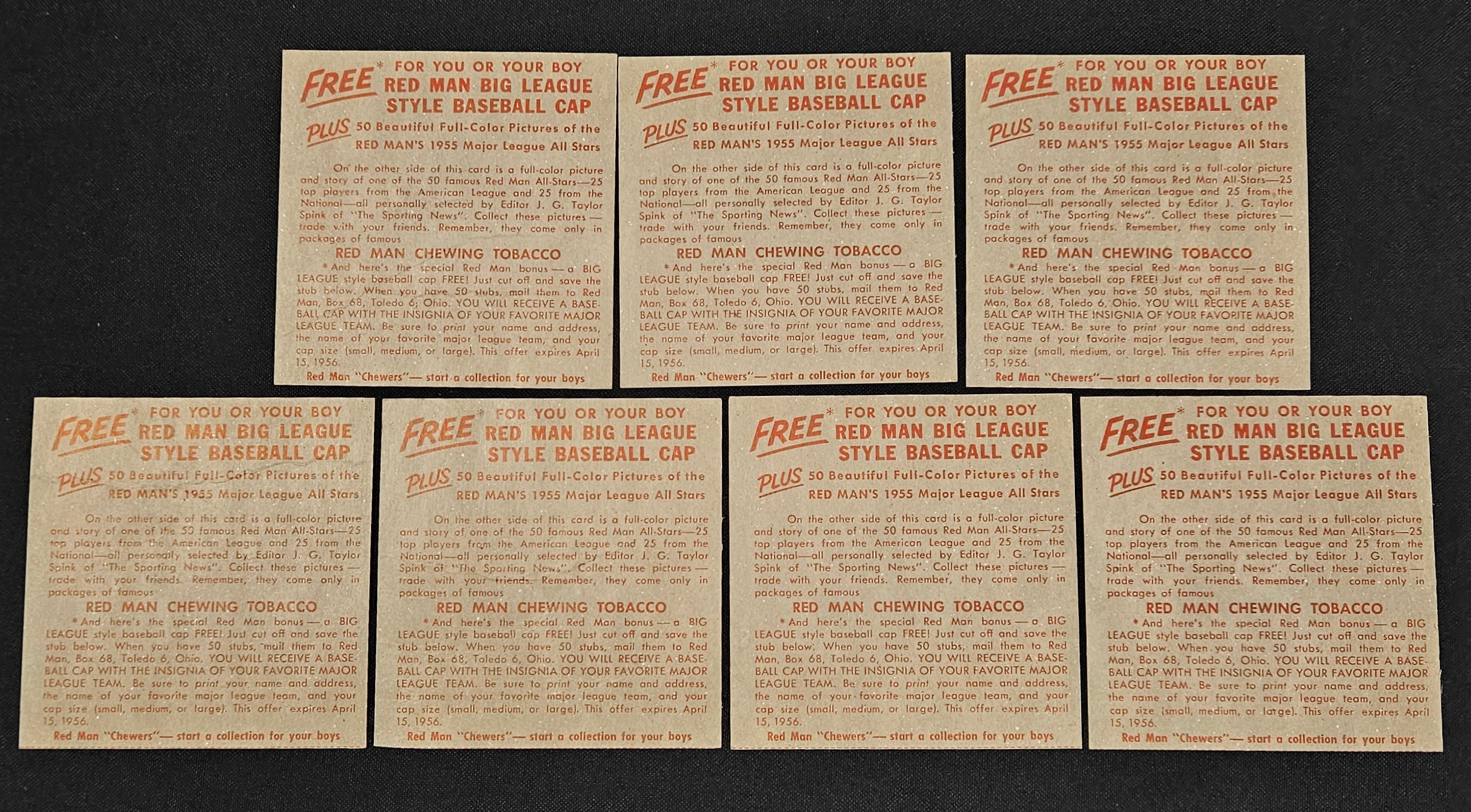 1955 Red Man Near Complete Set 47/50 No Tabs Low Grade