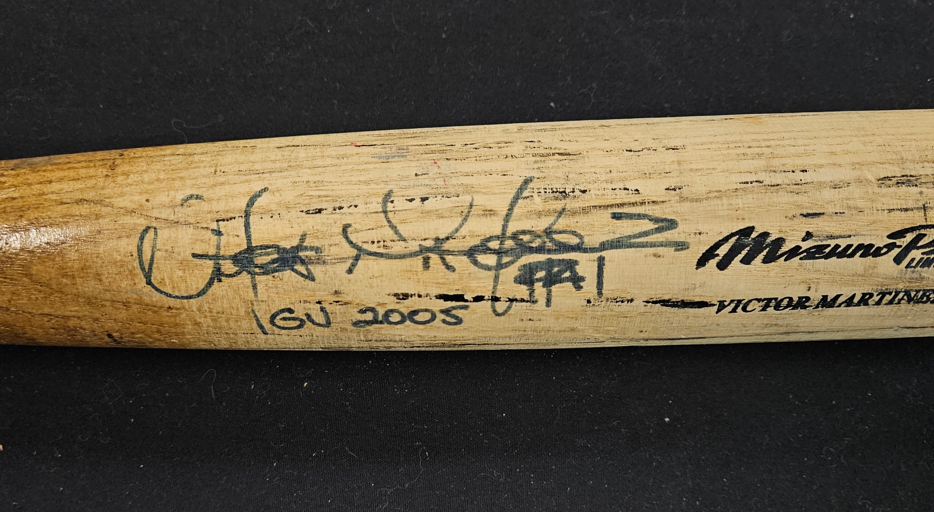 Victor Martinez Signed Autographed Inscribed Game Used Mizuno Baseball Bat JSA