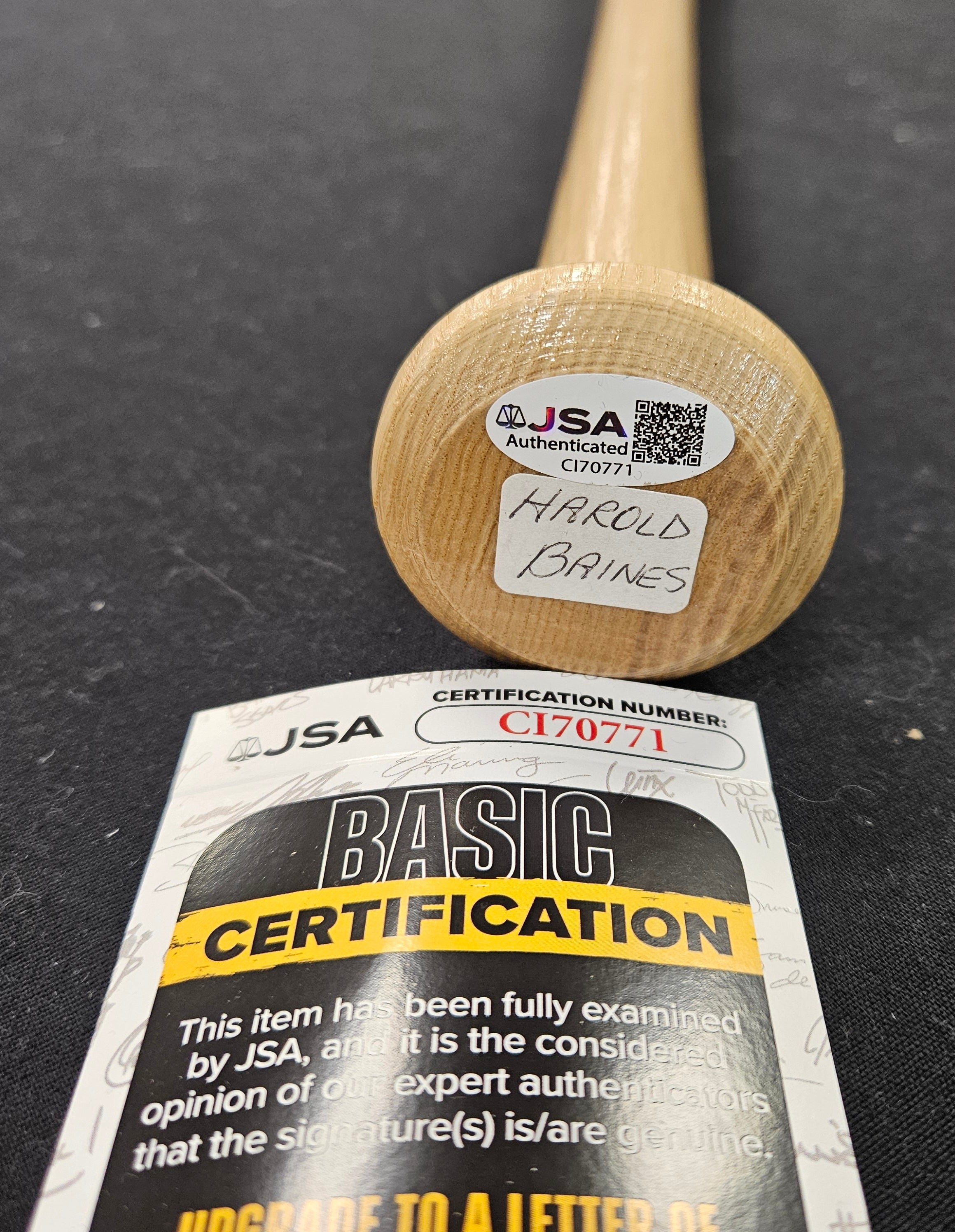 Harold Baines Signed Autographed Inscribed Rawlings Baseball Bat JSA Authentic
