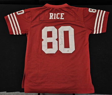 Jerry Rice Signed Autographed Reebok San Francisco 49ers Throwbacks Jersey JSA