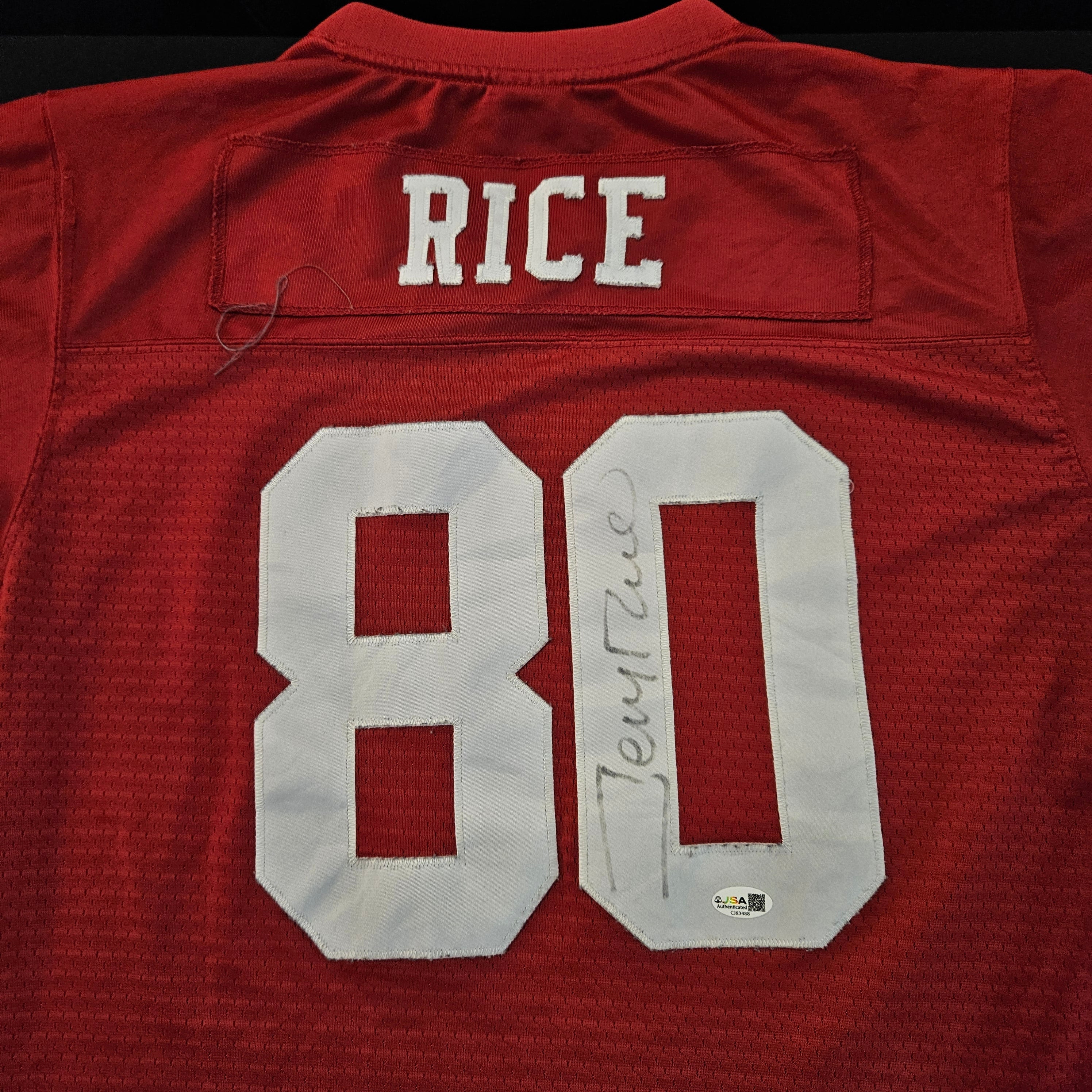 Jerry Rice Signed Autographed Reebok San Francisco 49ers Throwbacks Jersey JSA