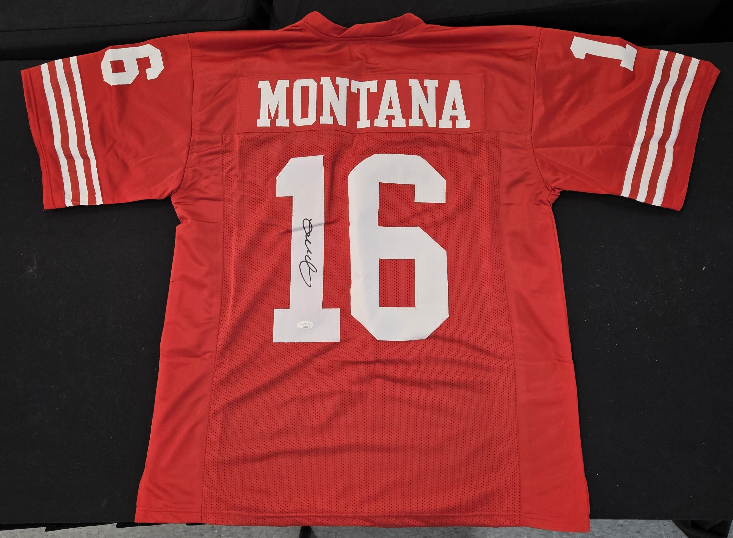 Joe Montana Signed Autographed Custom Red Jersey JSA Authentic