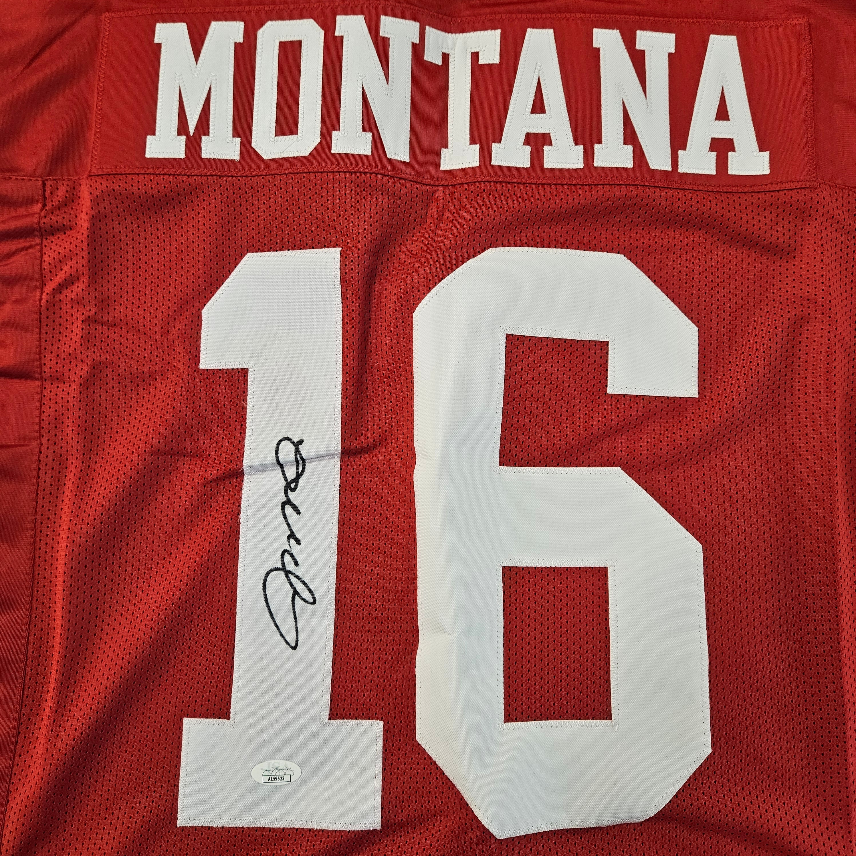Joe Montana Signed Autographed Custom Red Jersey JSA Authentic