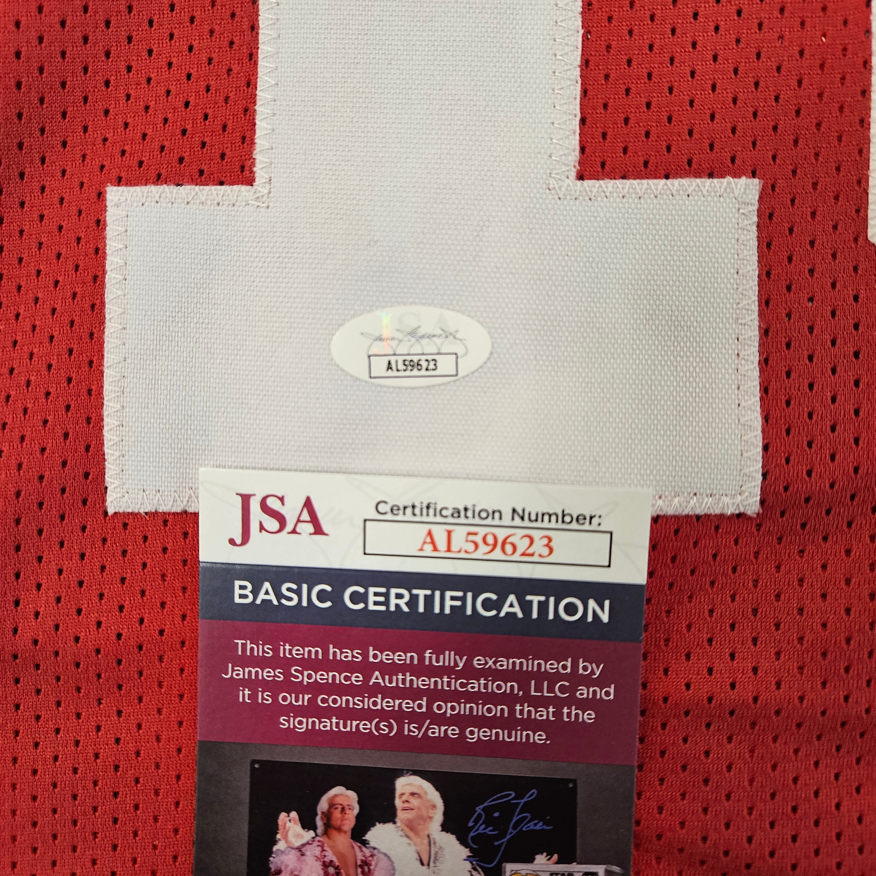 Joe Montana Signed Autographed Custom Red Jersey JSA Authentic