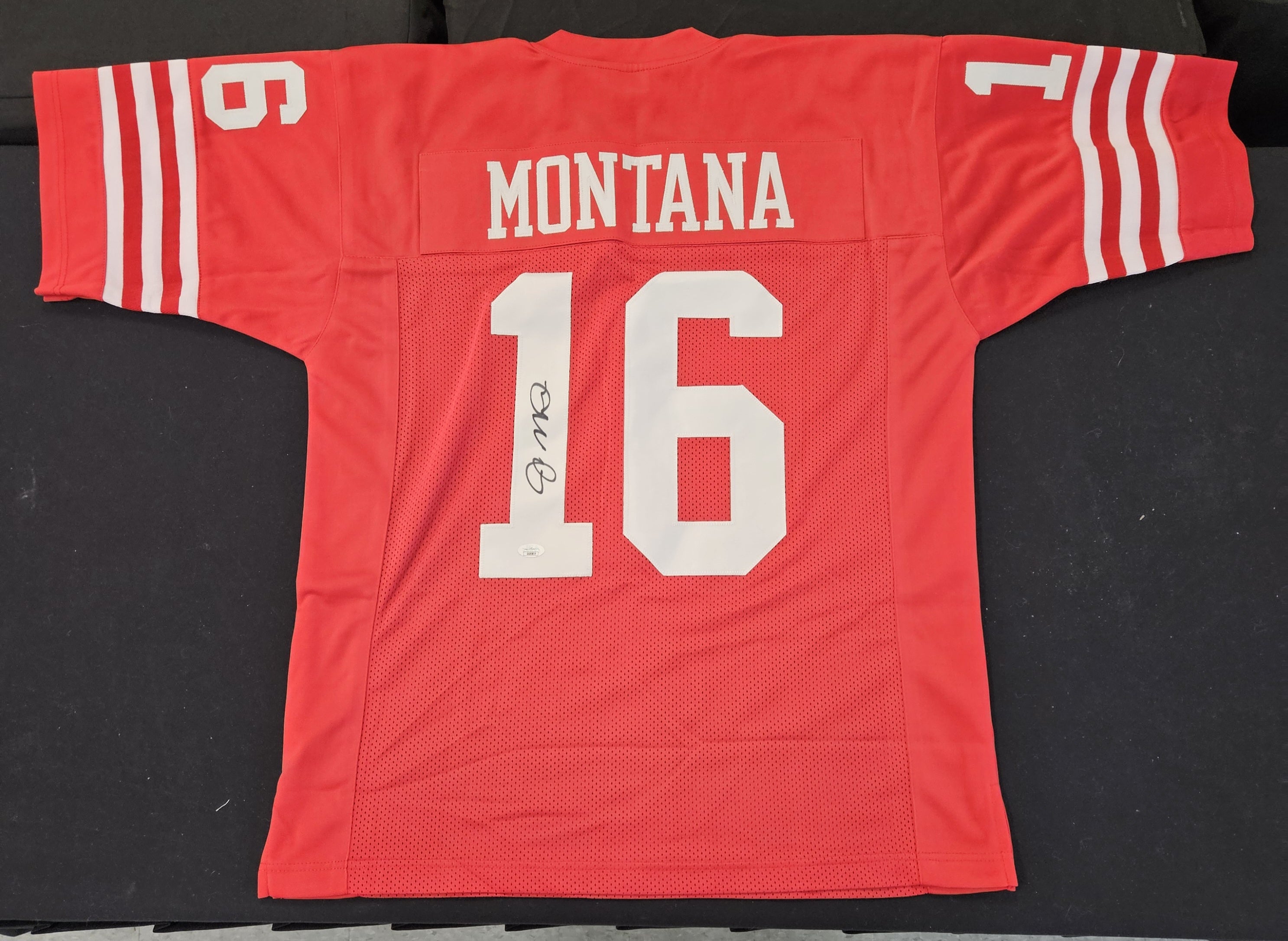 Joe Montana Signed Autographed Custom Red Jersey JSA Authentic *835