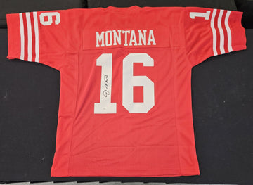 Joe Montana Signed Autographed Custom Red Jersey JSA Authentic *835