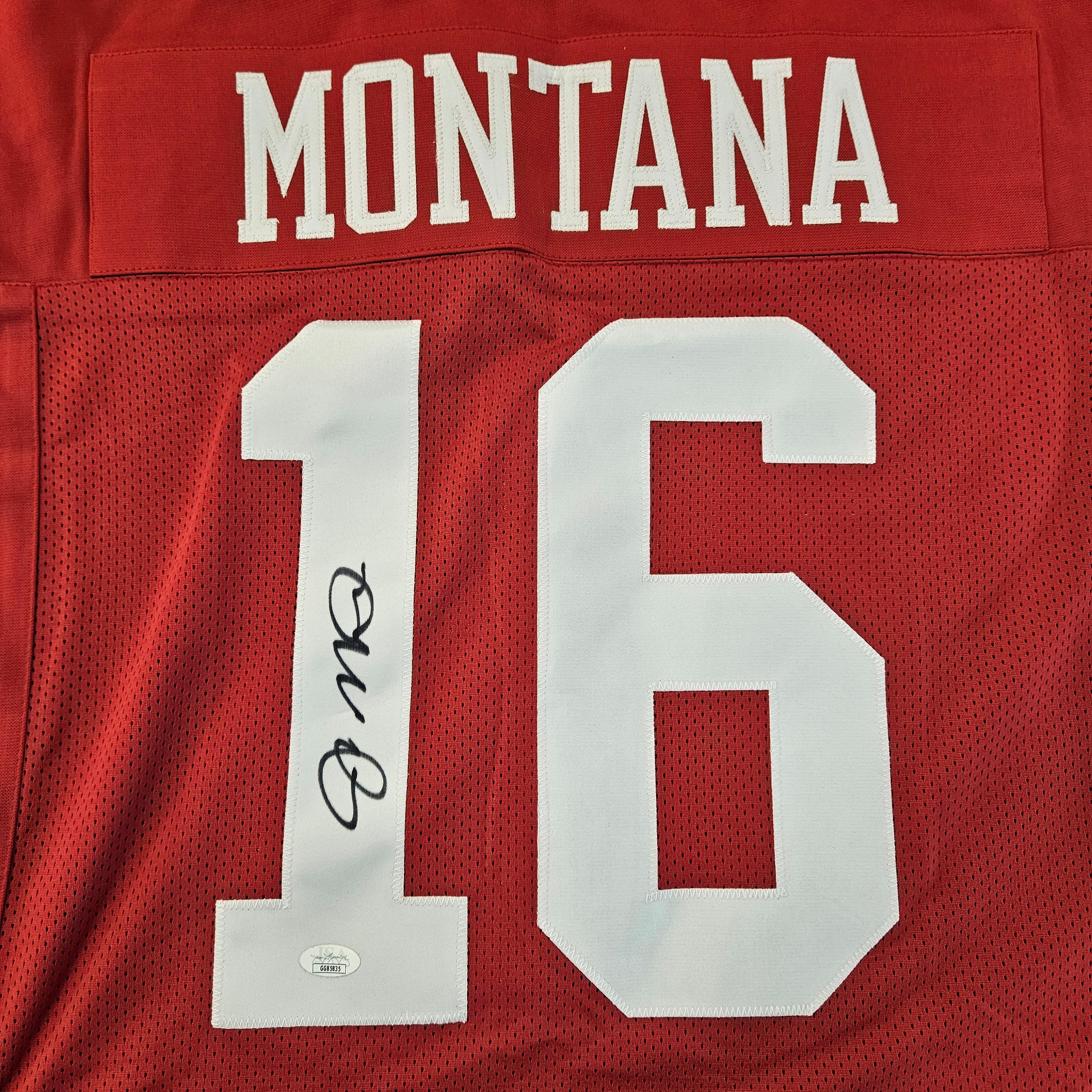 Joe Montana Signed Autographed Custom Red Jersey JSA Authentic *835
