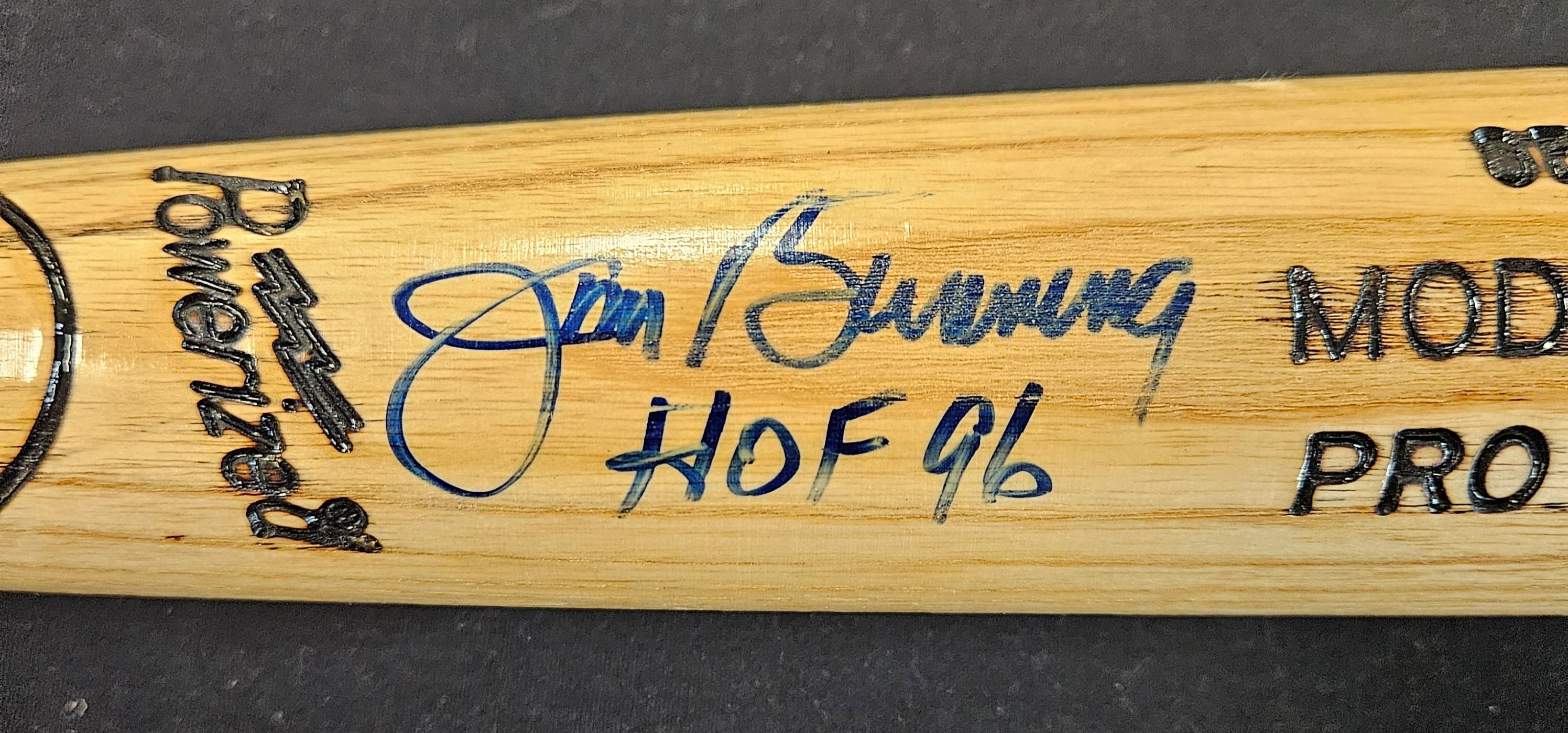 Jim Bunning Signed Autographed Inscribed Louisville Slugger Baseball Bat JSA