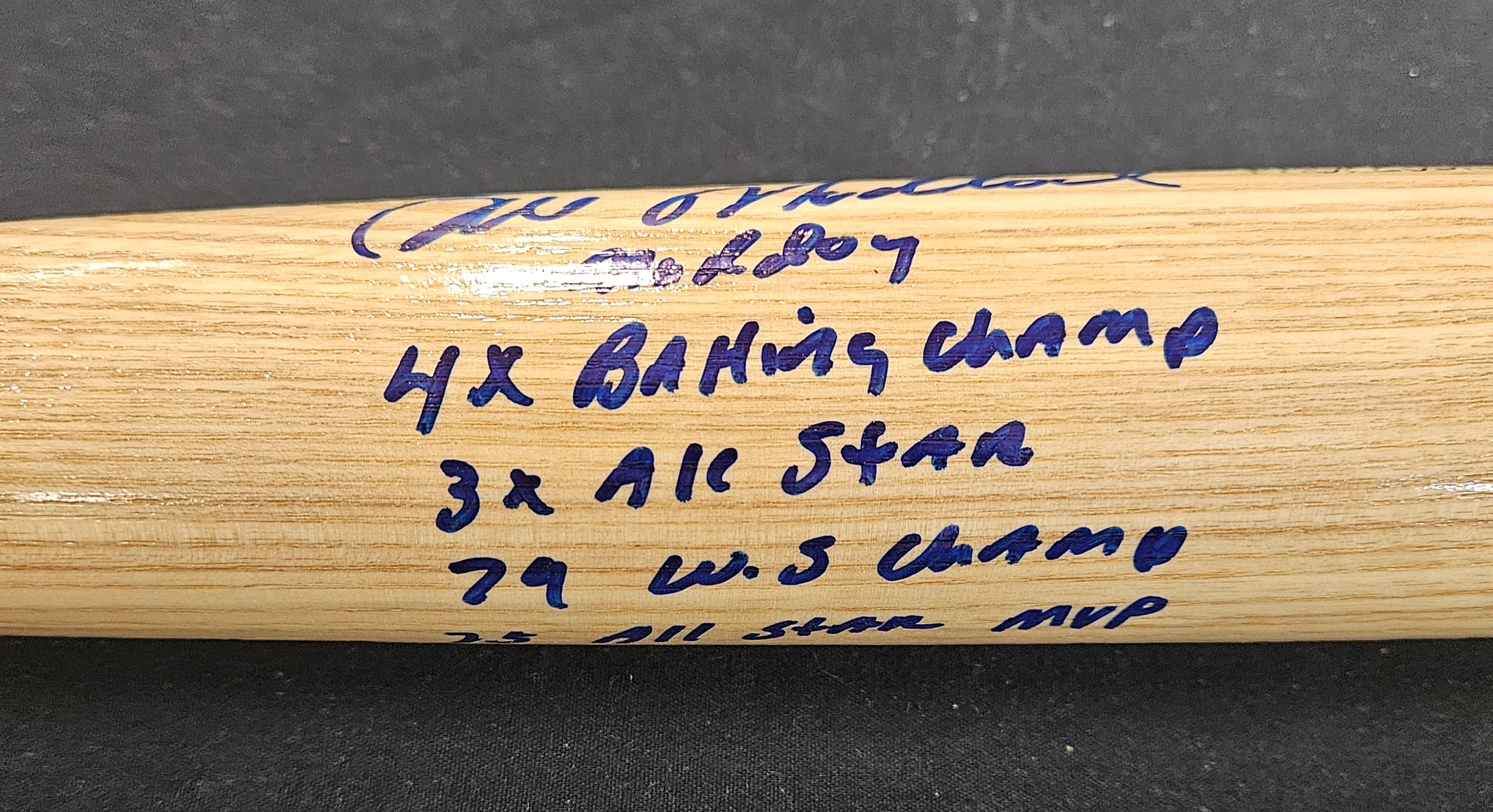 Bill Madlock Signed Autographed Inscribed x5 Rawlings Baseball Bat JSA Authentic