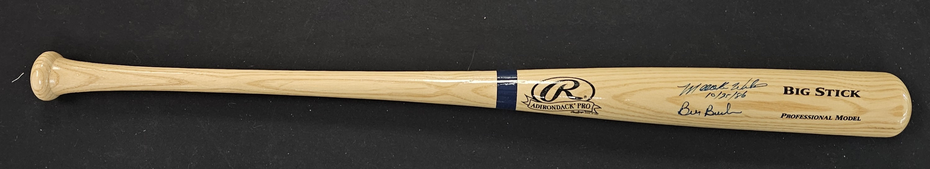 Mookie Wilson/Bill Buckner Dual Signed Autographed Rawlings Baseball Bat JSA