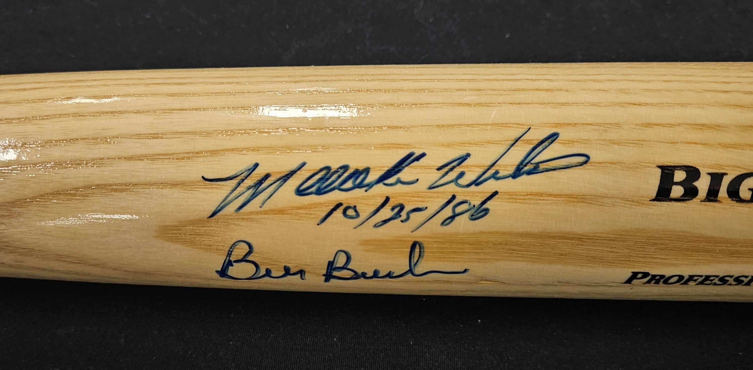 Mookie Wilson/Bill Buckner Dual Signed Autographed Rawlings Baseball Bat JSA