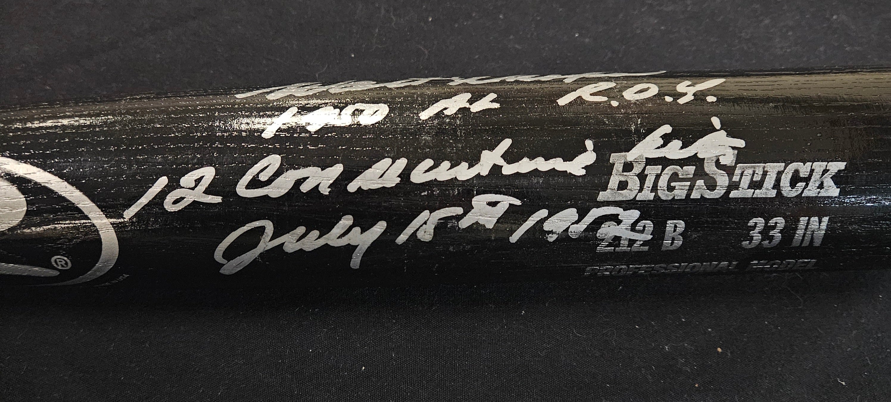 Walt Dropo Signed Autographed Inscribed 1950 R.O.Y Baseball Bat JSA Authentic