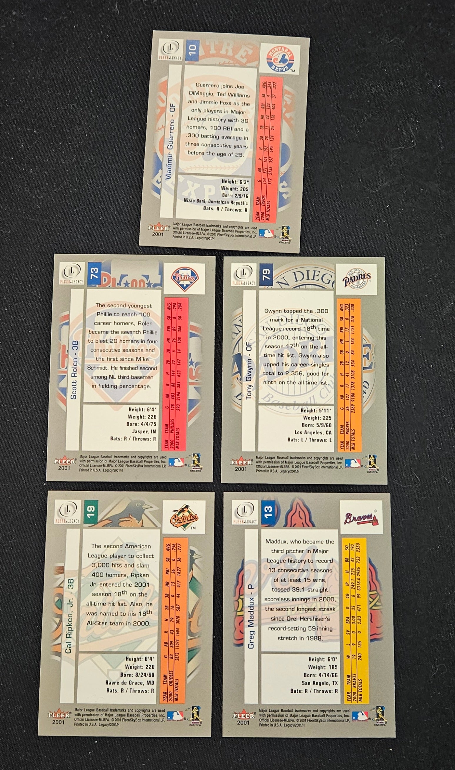 2001 Fleer Legacy Baseball Base Set (1-90)