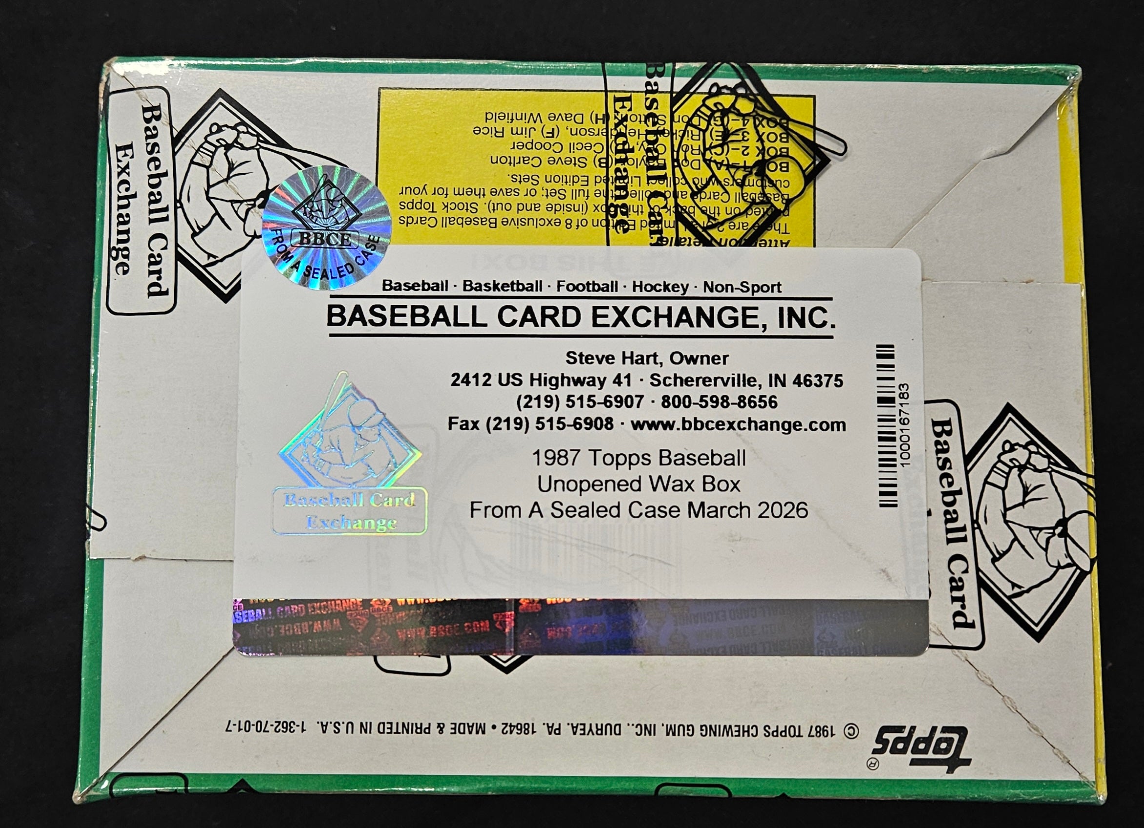 1987 Topps Baseball Wax Box BBCE Wrapped/Sealed FASC