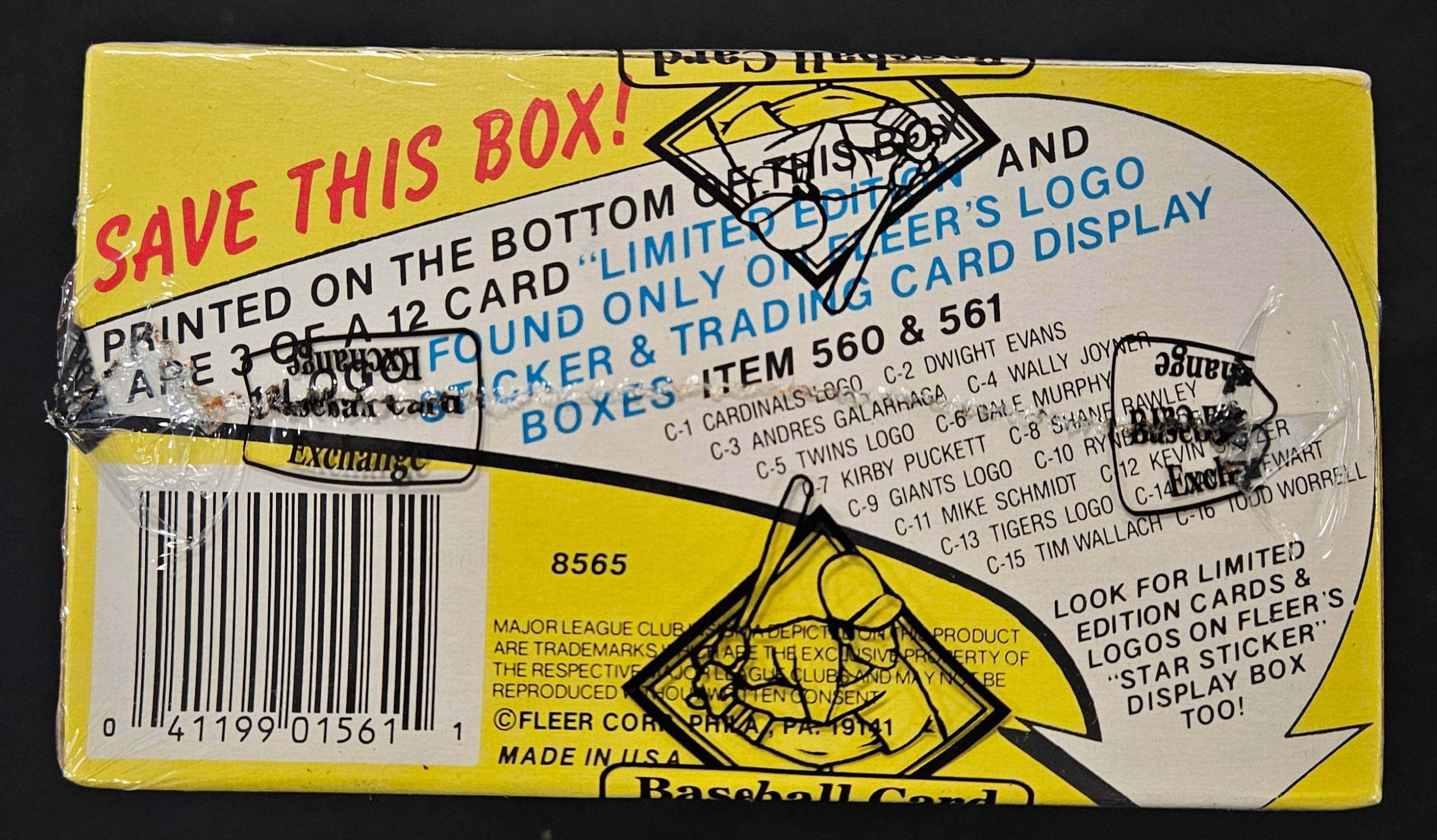 1988 Fleer Baseball Cello Box BBCE Wrapped/Sealed FASC