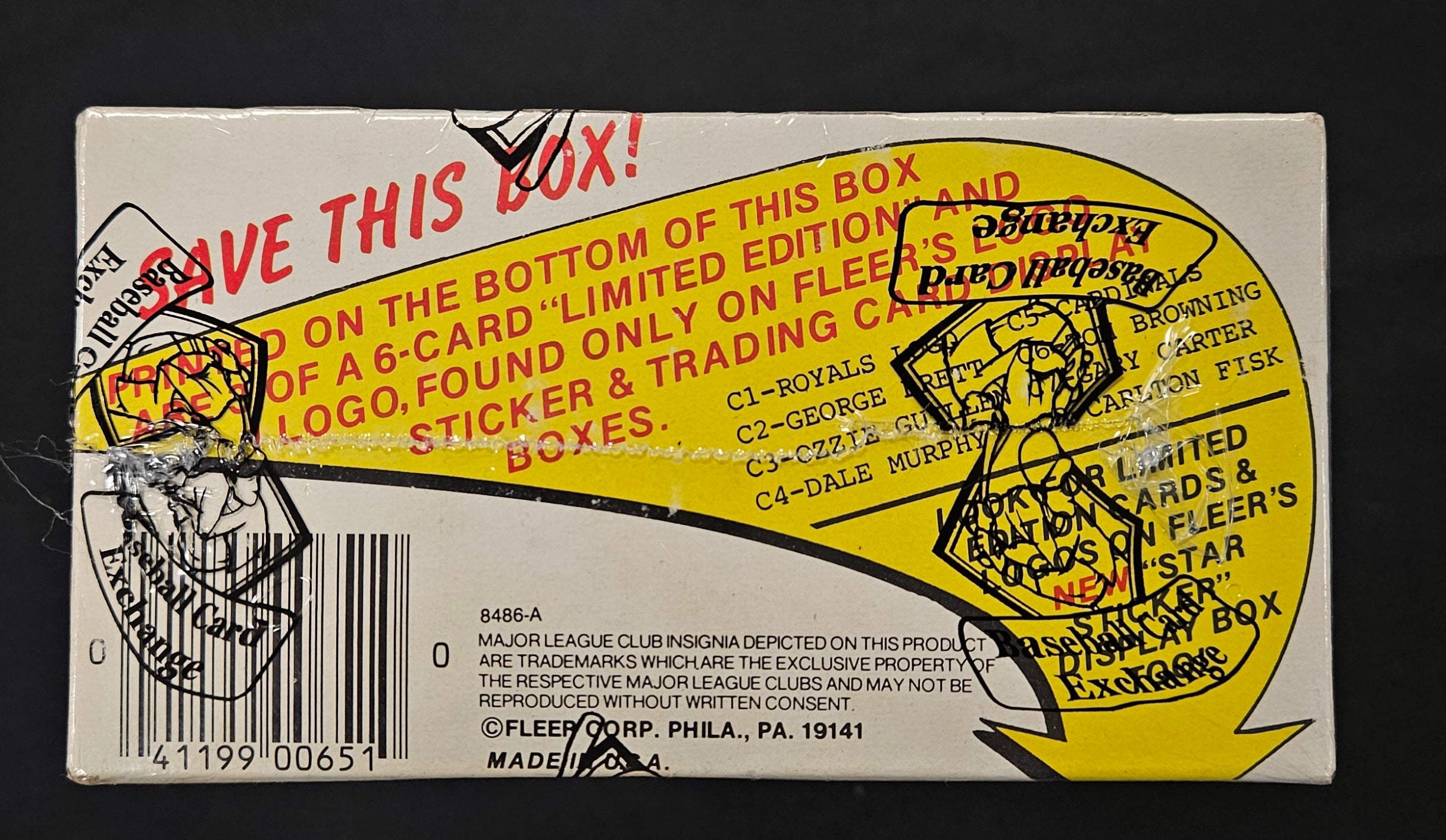 1986 Fleer Baseball Wax Box BBCE Wrapped/Sealed FASC
