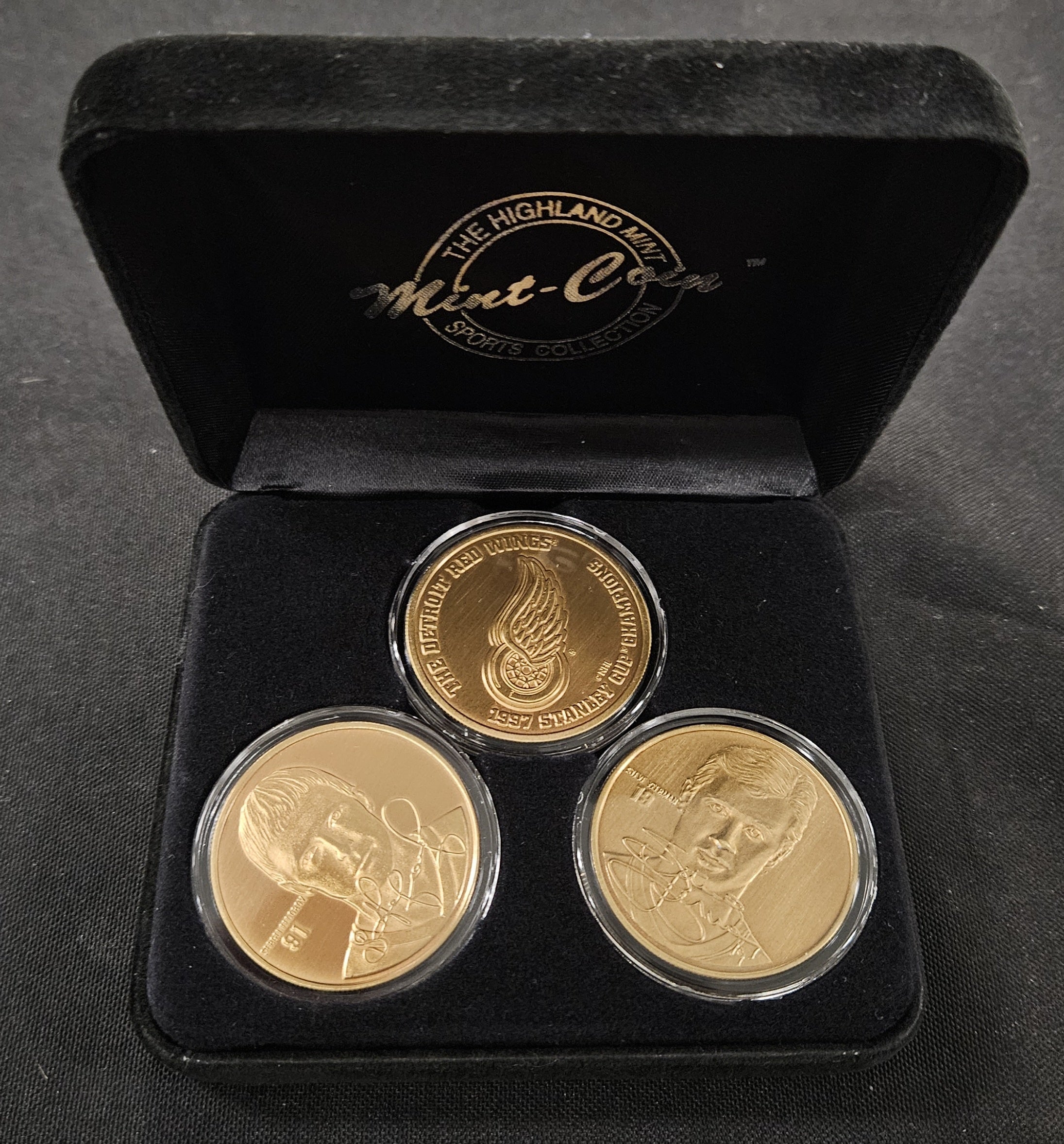 1997 Highland Mint Steve Yzerman/Sergei Fedorov/ Bronze 3-Coin Set /2500