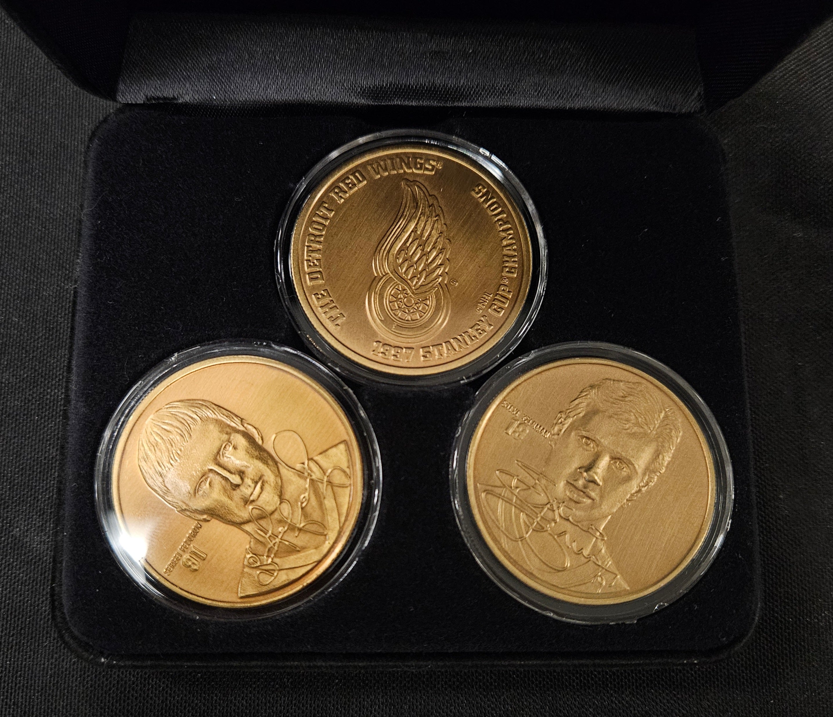 1997 Highland Mint Steve Yzerman/Sergei Fedorov/ Bronze 3-Coin Set /2500