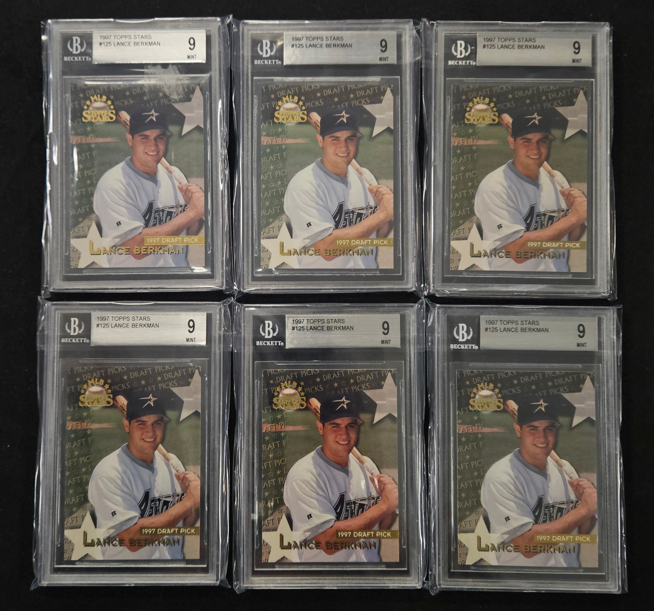 1997 Topps Stars Lance Berkman RC #125 BGS 9 Lot Of 6