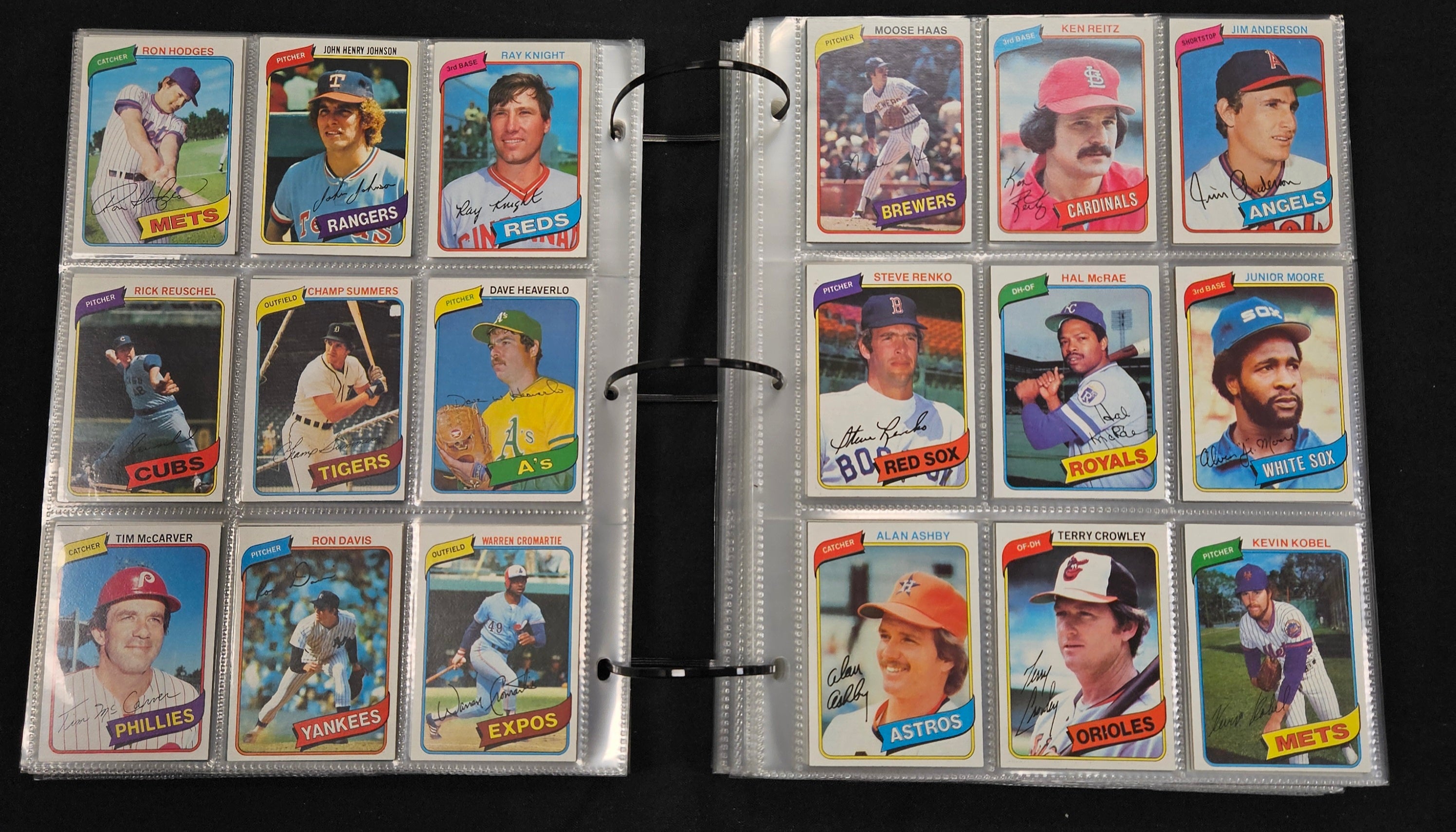 1980 Topps Baseball Near Complete Set (702/726) NM in Pages