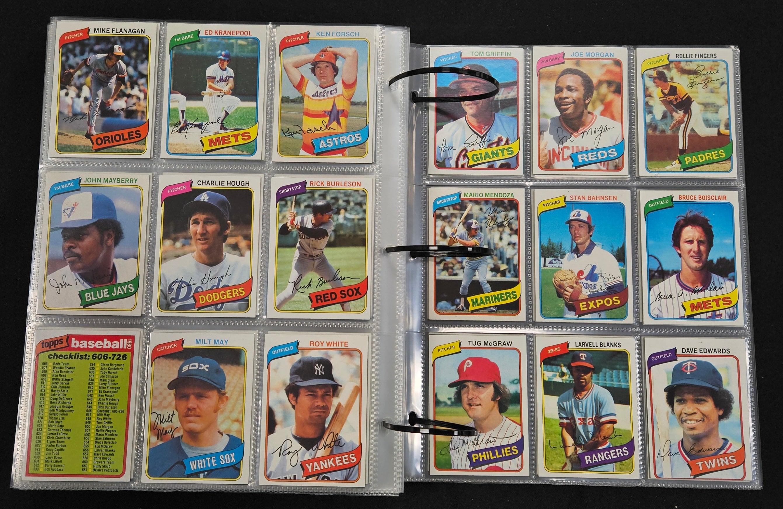 1980 Topps Baseball Near Complete Set (702/726) NM in Pages