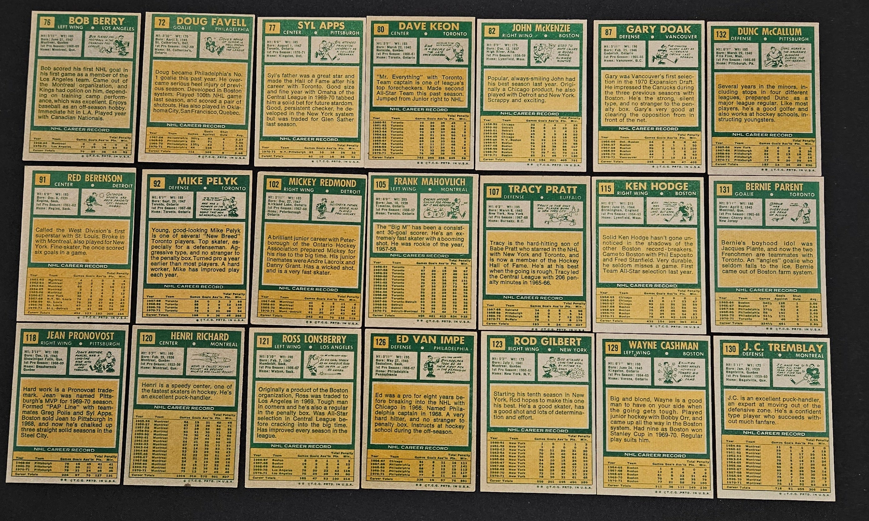 1971-72 Topps Hockey (Lot Of 39) W/ Stars VG