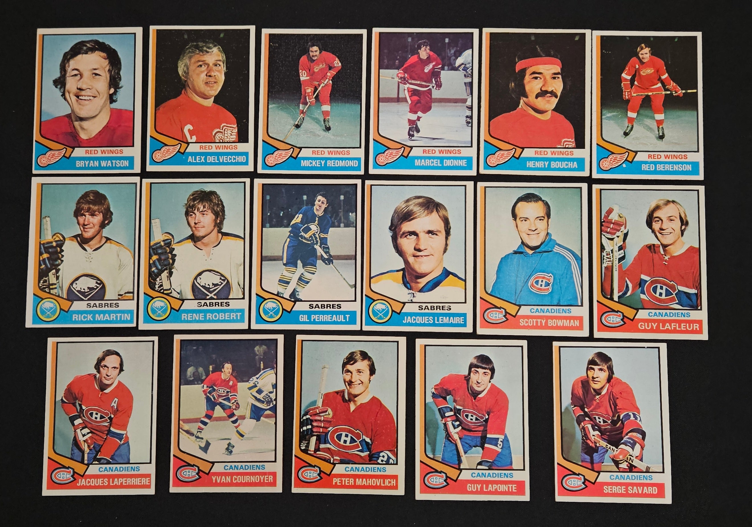 1974-75 Topps Hockey (Lot Of 72 Diff.) W/ Stars VG-EX