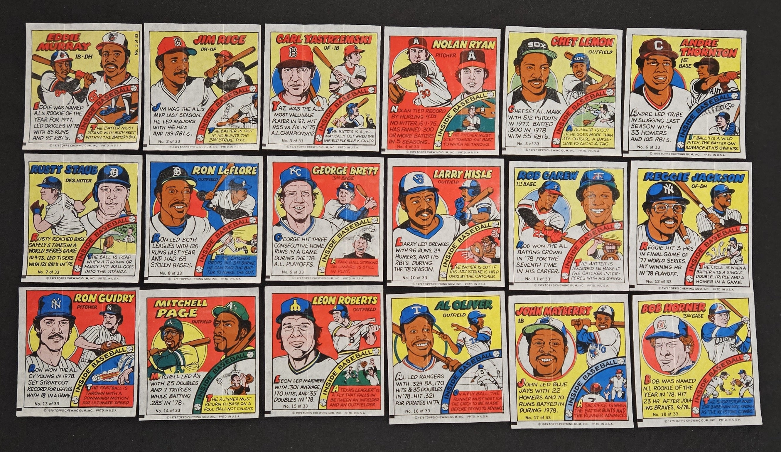 1979 Topps Baseball Comics Complete Set (33/33) NM