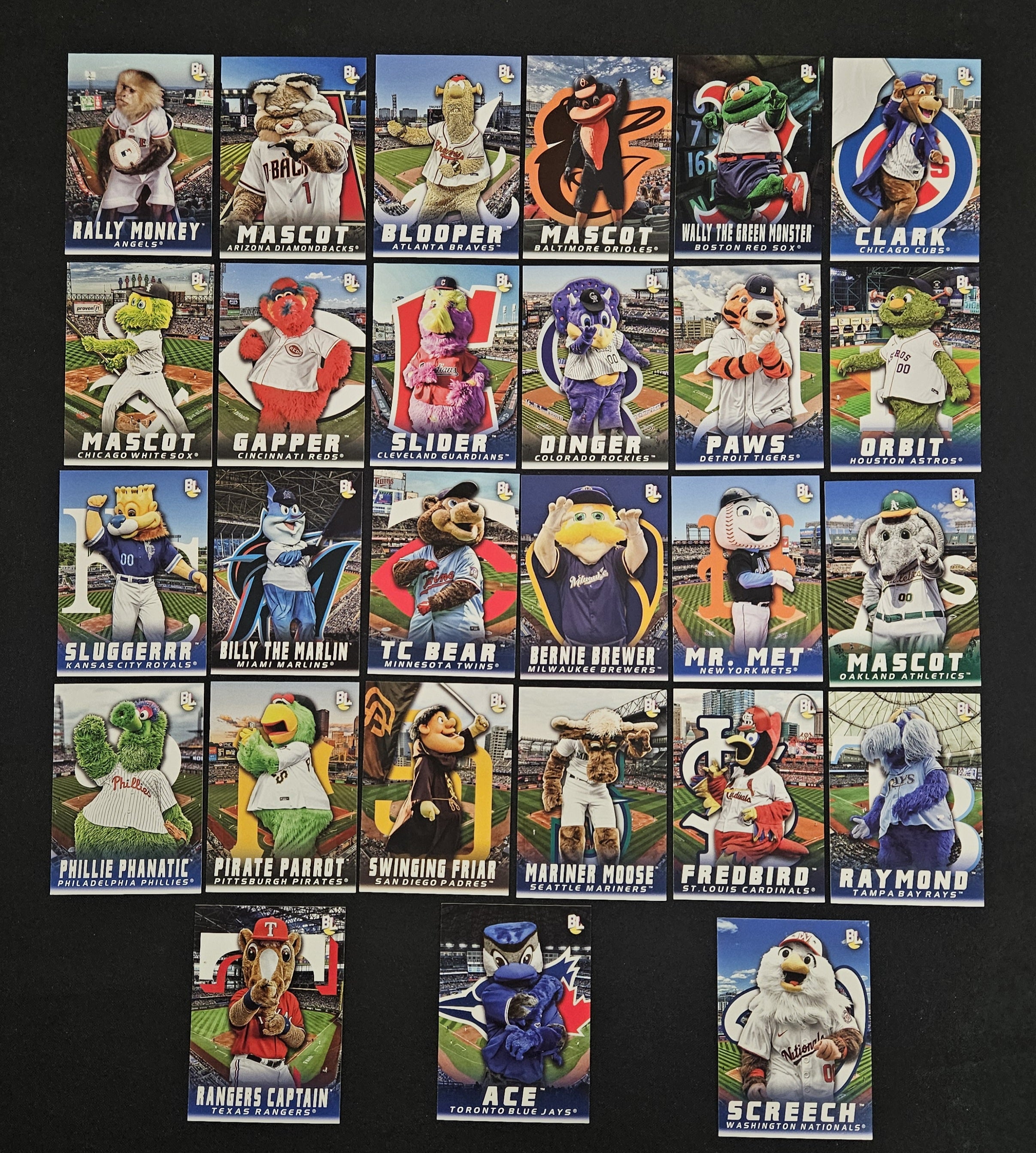 2023 Topps Big League Baseball Mascots Complete Set (27/27)